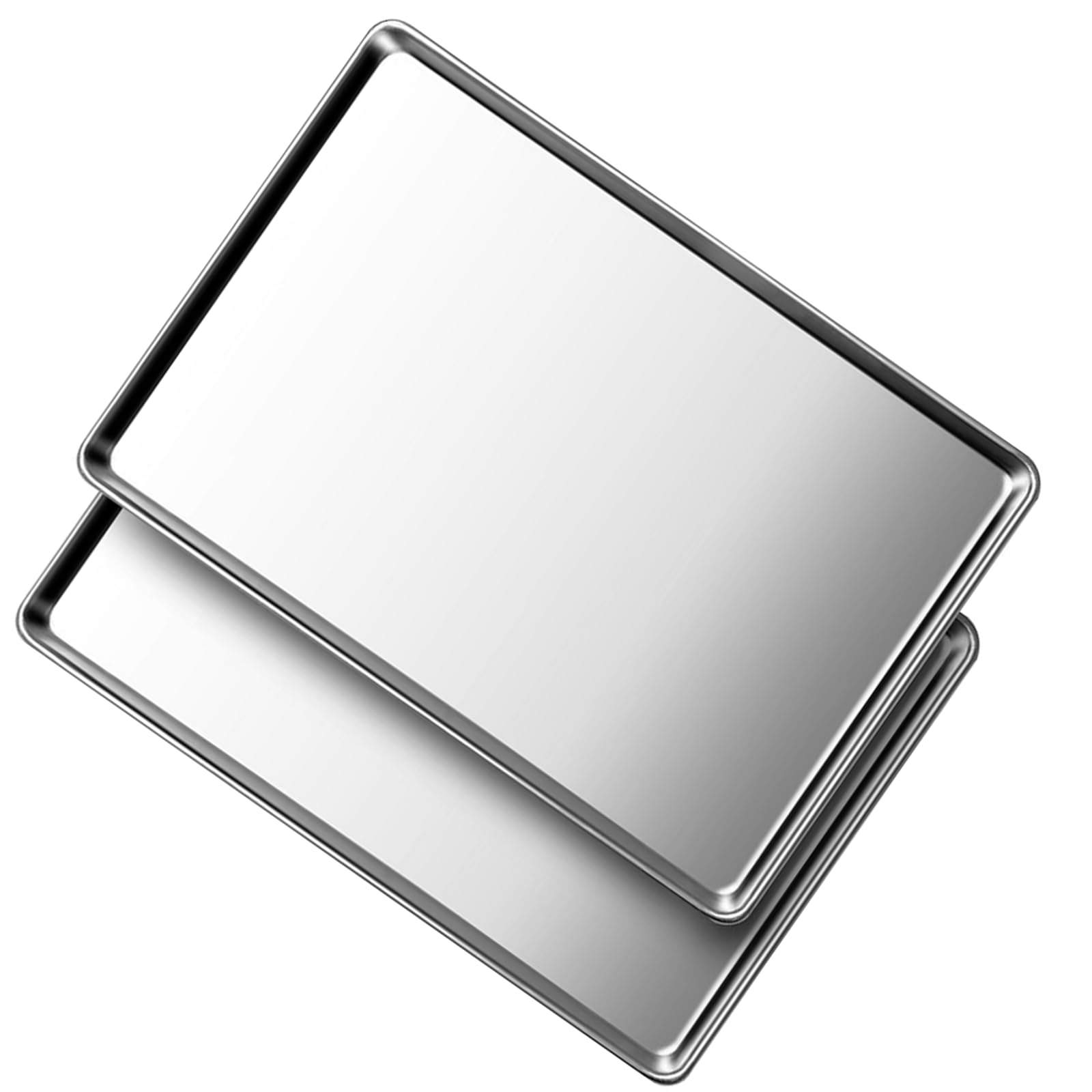 Stainless Steel Baking Sheet Set of 2-16" x 12" x 1" Heavy Duty Cookie Sheets for Baking, Rust & Warp Resistant Oven Tray, Non Toxic & Dishwasher Safe Baking Pans for Cooking, Roasting, Broiling