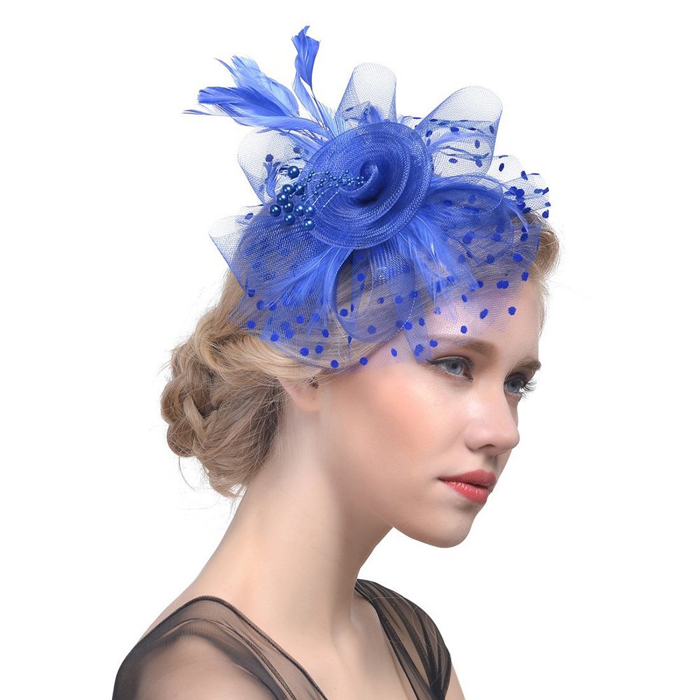 AQOKKA Women Fascinators Hats Flower Fascinators with Headband and Clip Tea Party Headwear for Women and Girls