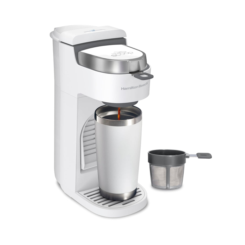Hamilton Beach The Scoop Single Serve Coffee Maker & Fast Grounds Brewer for 8-14oz. Cups, Brews in Minutes, Black (47620), Next Gen
