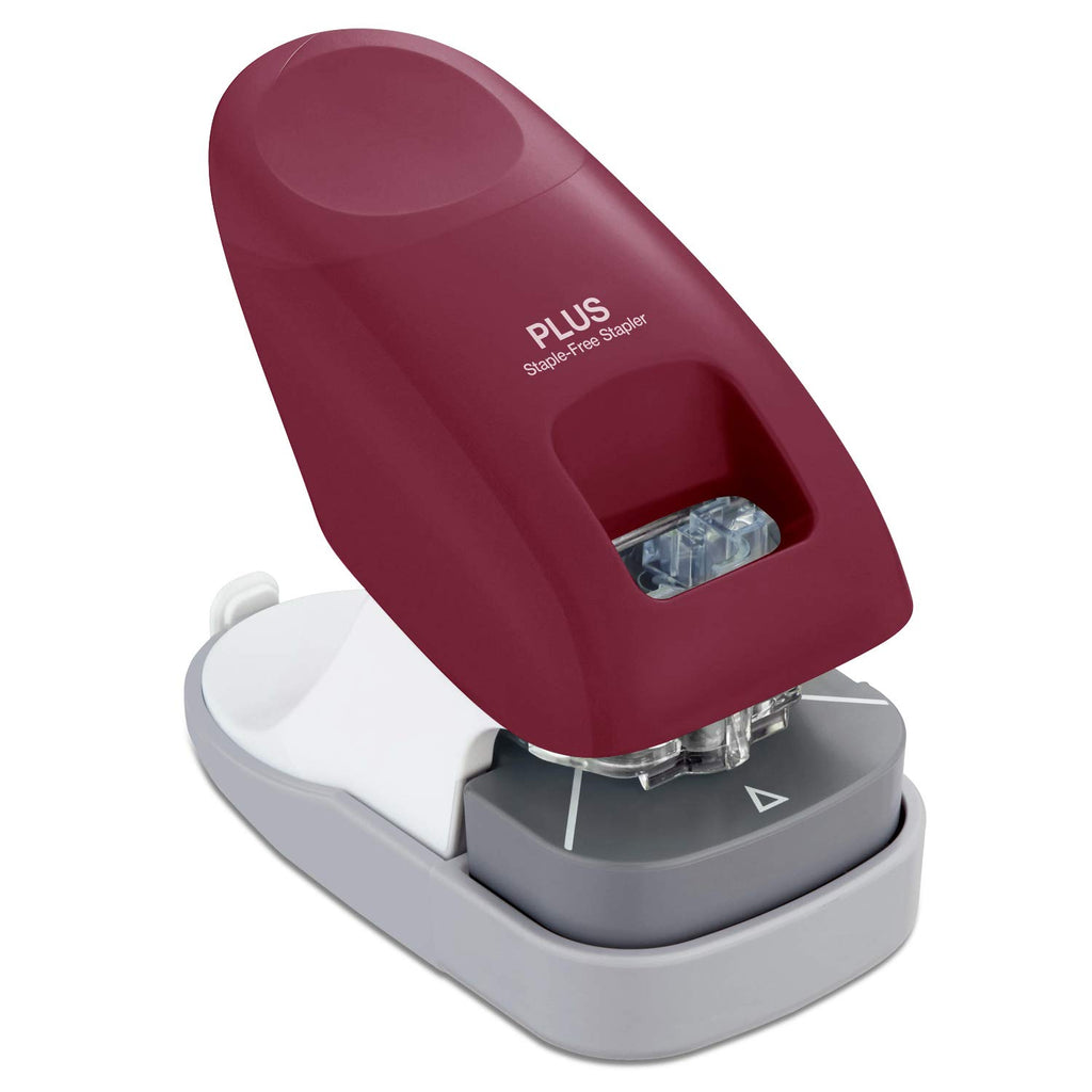 Plus Paper Clinch Compact Staple-Free Stapler, Blue Turquoise