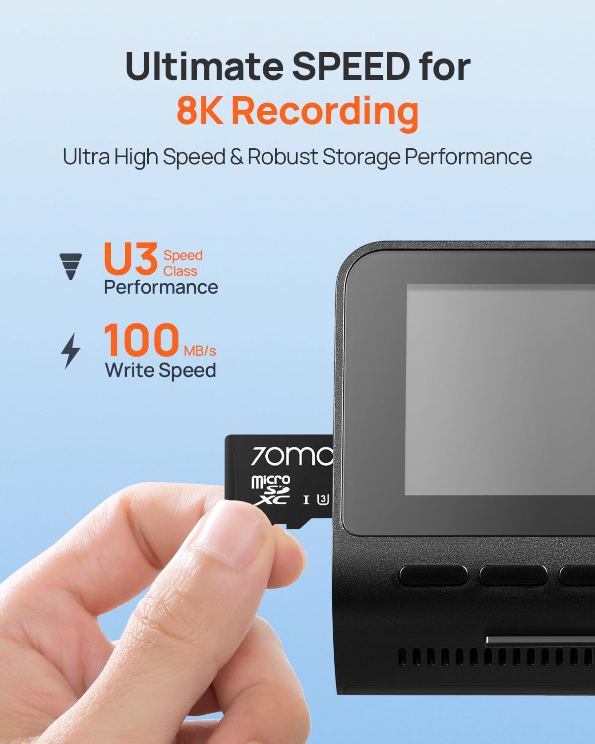 70mai Micro SD Card 32GB Memory Card, Up to 100MB/s, Suitable for 70mai Dash Cam 1S, Lite 2, A400, M300, A500S, A510
