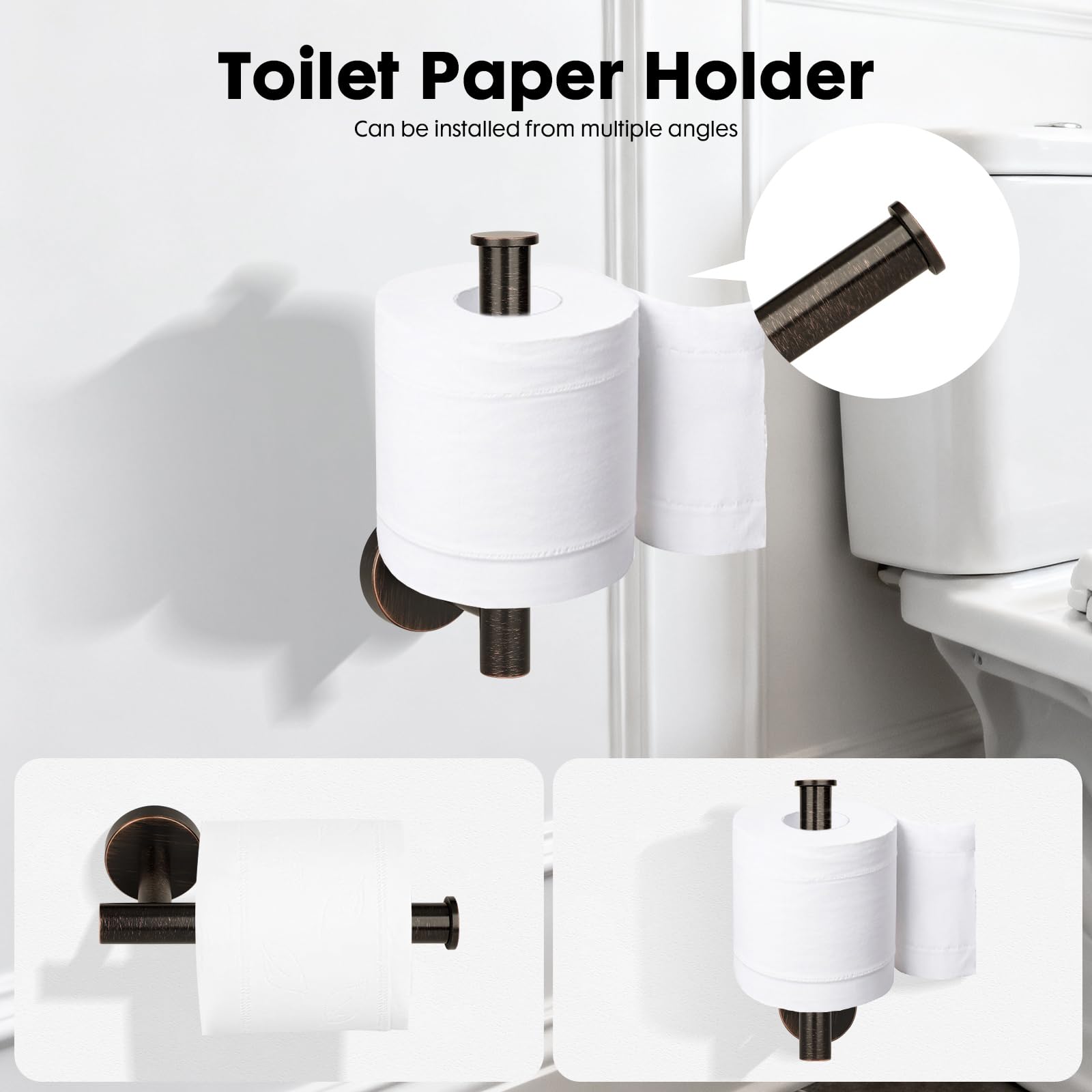 Brushed Gold Bathroom Hardware Accessories Set 5 Piece, Stainless Steel Bath Towel Bar Set 24 Inch,Toilet Paper Holder,Towel Ring Holder,Towel Rack Set,Gold Bathroom Accessories Kit