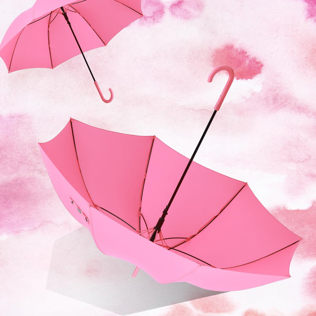 RUMBRELLA UV Stick Umbrella Auto Open UPF 50+ with J Hook Handle 51IN