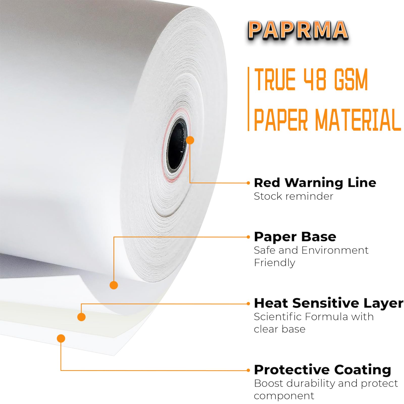 2 1/4'' x 50' Thermal Receipt Paper 50 Rolls, 2.25x50ft Receipt Roll Cash Register Paper - For Credit Card Machine POS Terminal Clover Mini Verifone