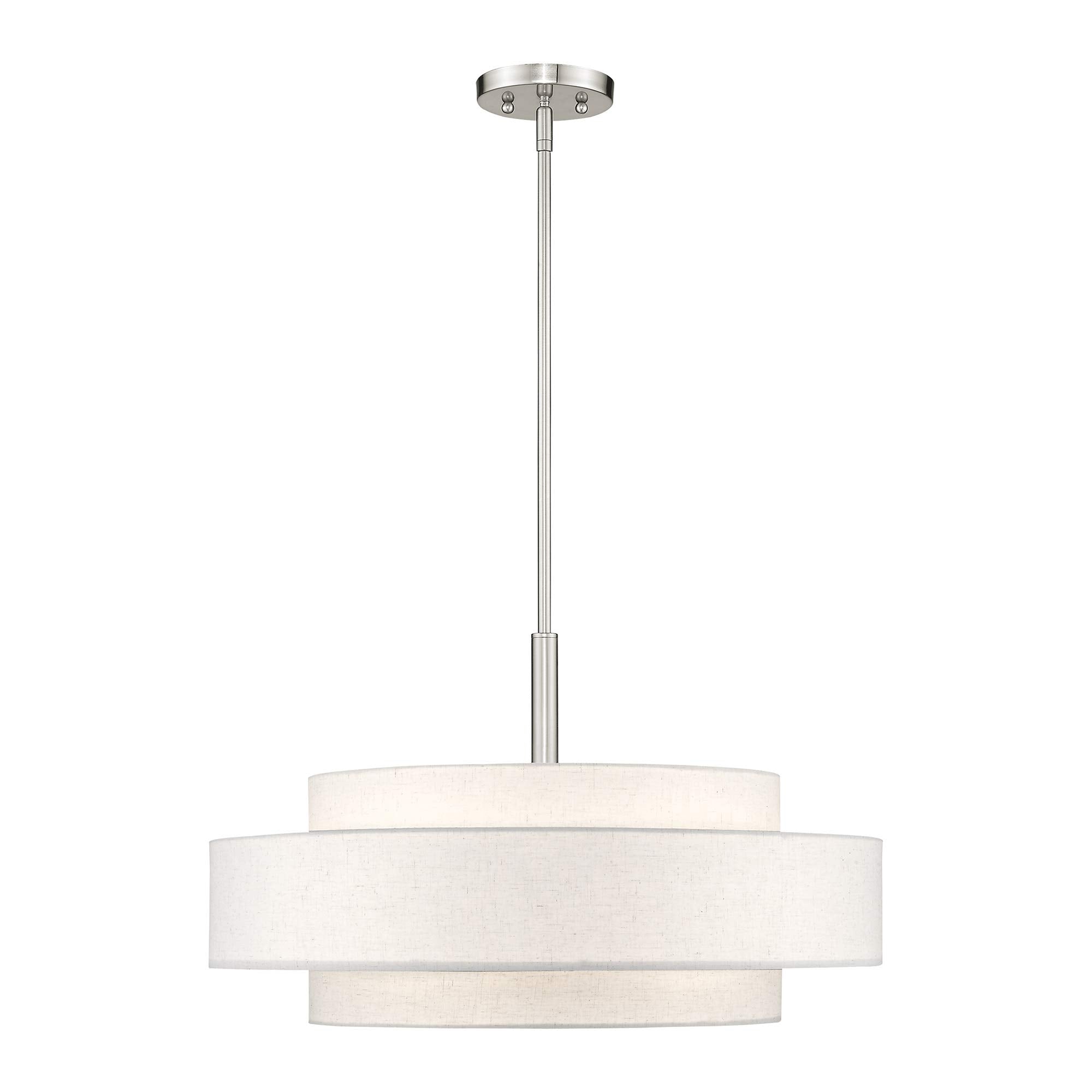 Livex Lighting Fabric Shade 52138-92 Meridian 5 Light English Bronze Pendant