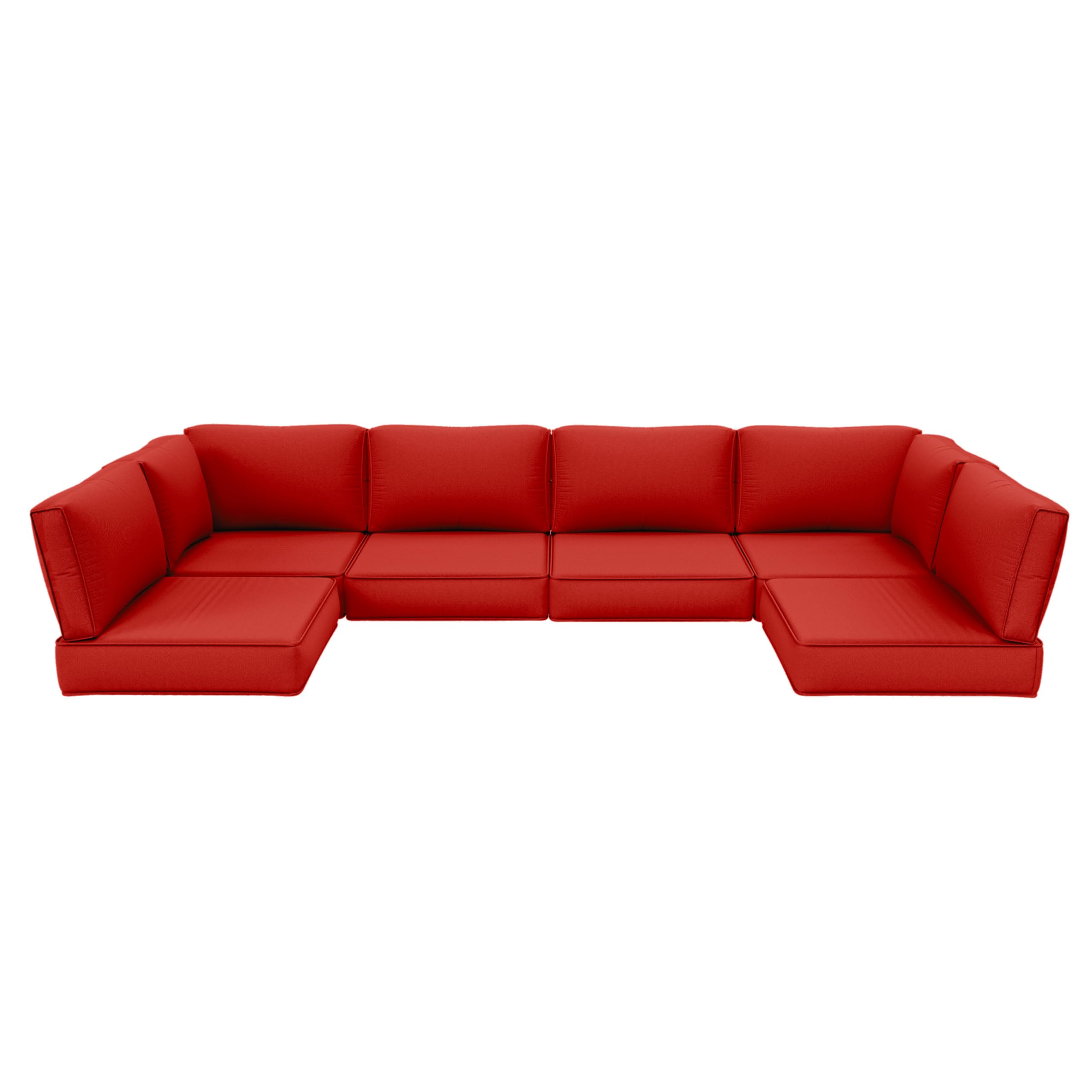 Outdoor Furniture Replacement Cushions, 5" Foam Foam High-Density, Fits 6-seat Sectional Rattan Conversation Set, 14 Piece Patio Water-Resistant Replacement Sofa Cushions, Liner&Cover