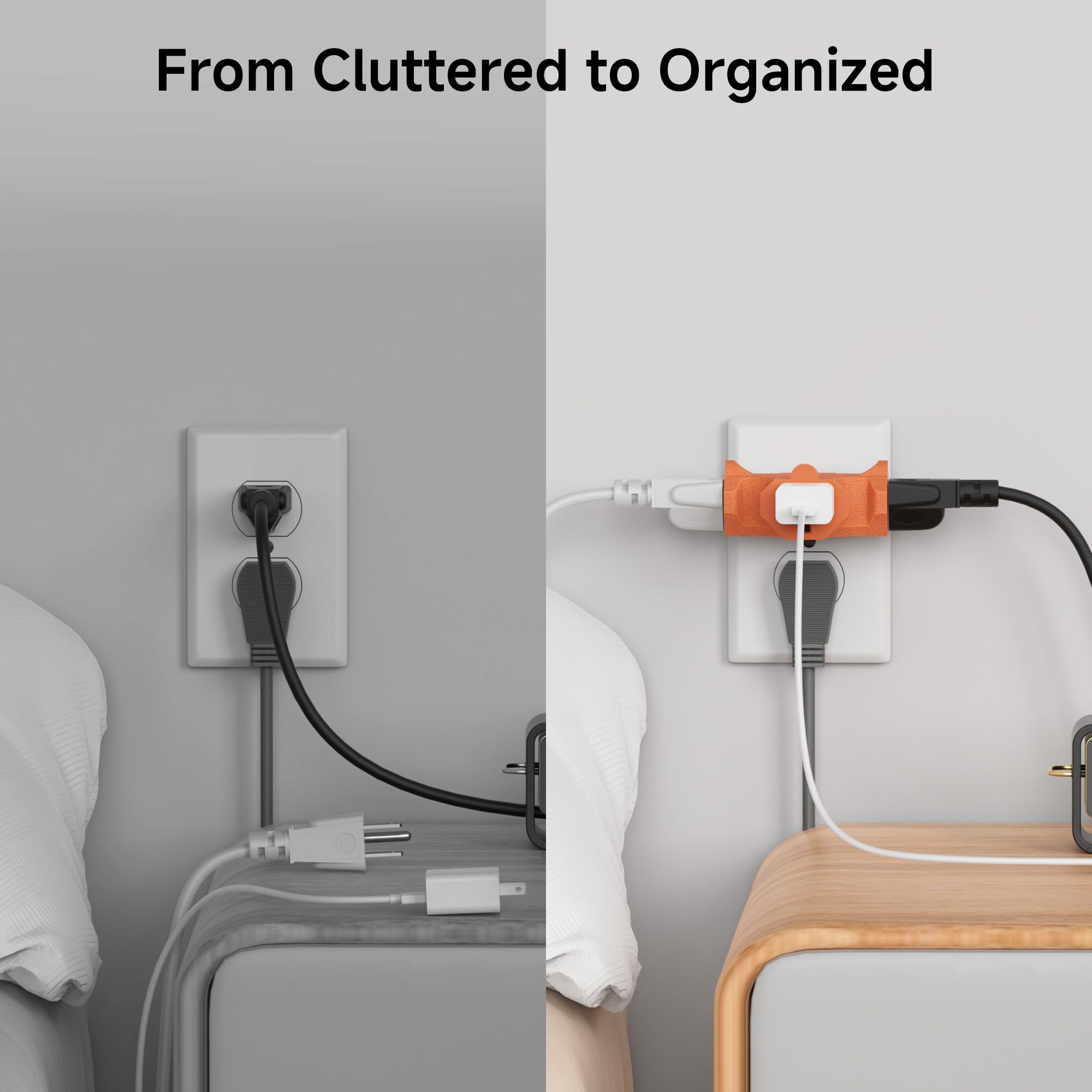 [ETL Listed] Cable Matters 3-Pack 3 Way Plug Adapter 15A 1875W, 3 Prong 3 Outlet Adapter, Power Splitter Plug Outlet, 3 Way Electrical Splitter, Black