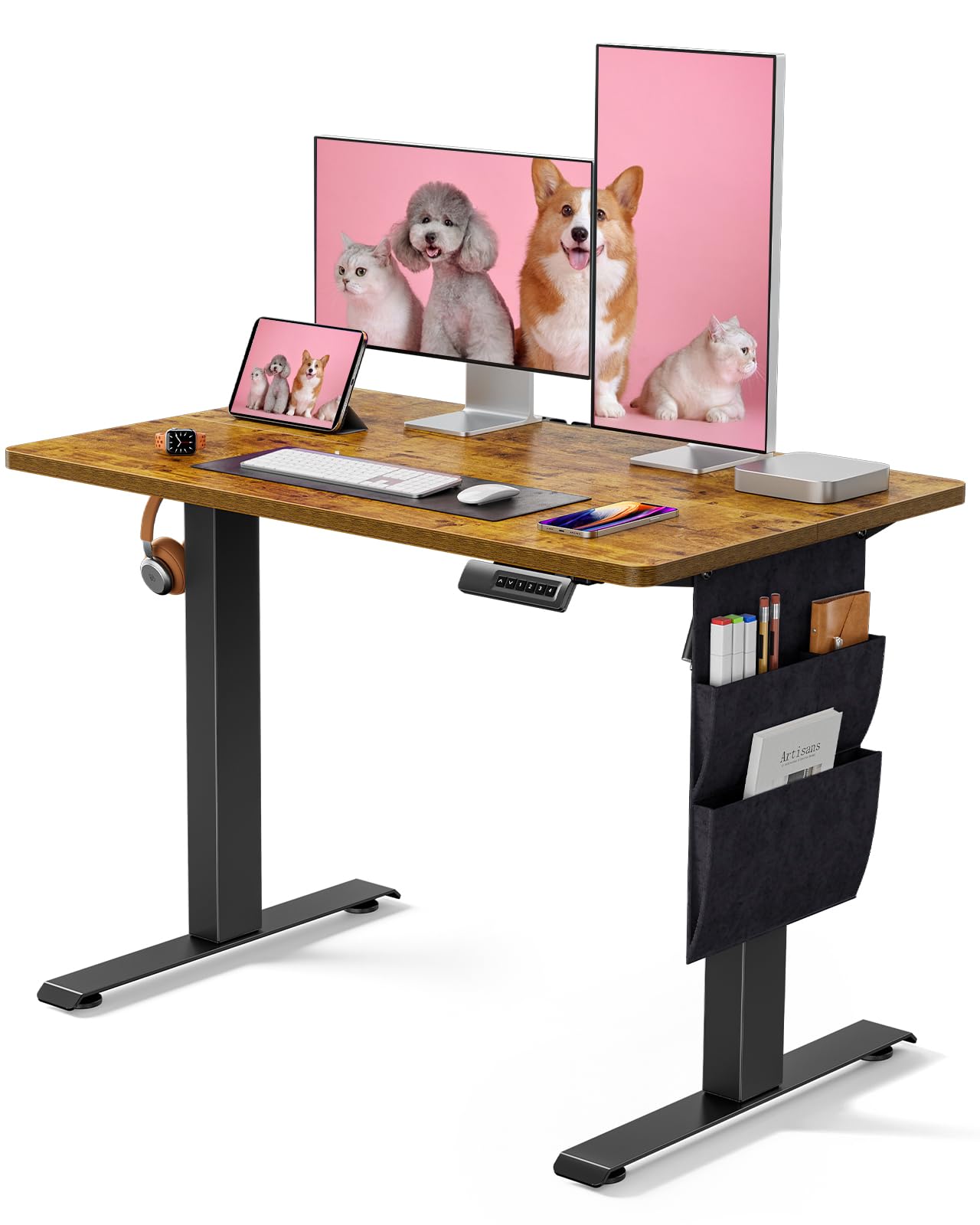 Marsail Standing Desk,Home Office Adjustable Heights Desk,Stand Up Desk,63x24 Inches Desktop Sit Stand Gaming Computer Desk for Study,Writing with 4 Memory Presets,Headphone Hook,Cable Organizer
