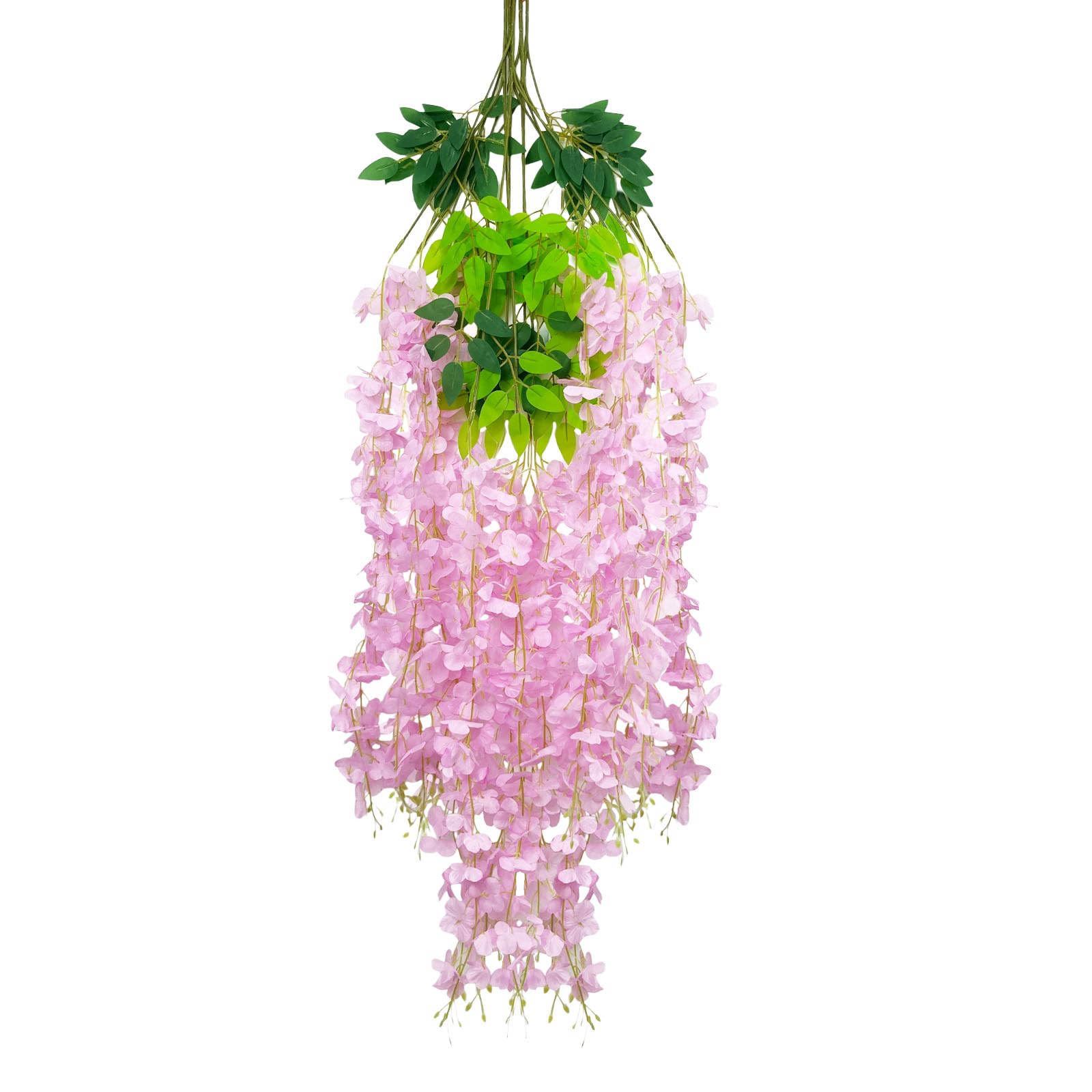 5 Pack Pink Wisteria Hanging Flowers Garland, 3.77 Feet Artificial Flower Vines, Fake Wisteria, Artificial Vines Hanging Garland for Backdrop Outdoor Yard Garden Decor