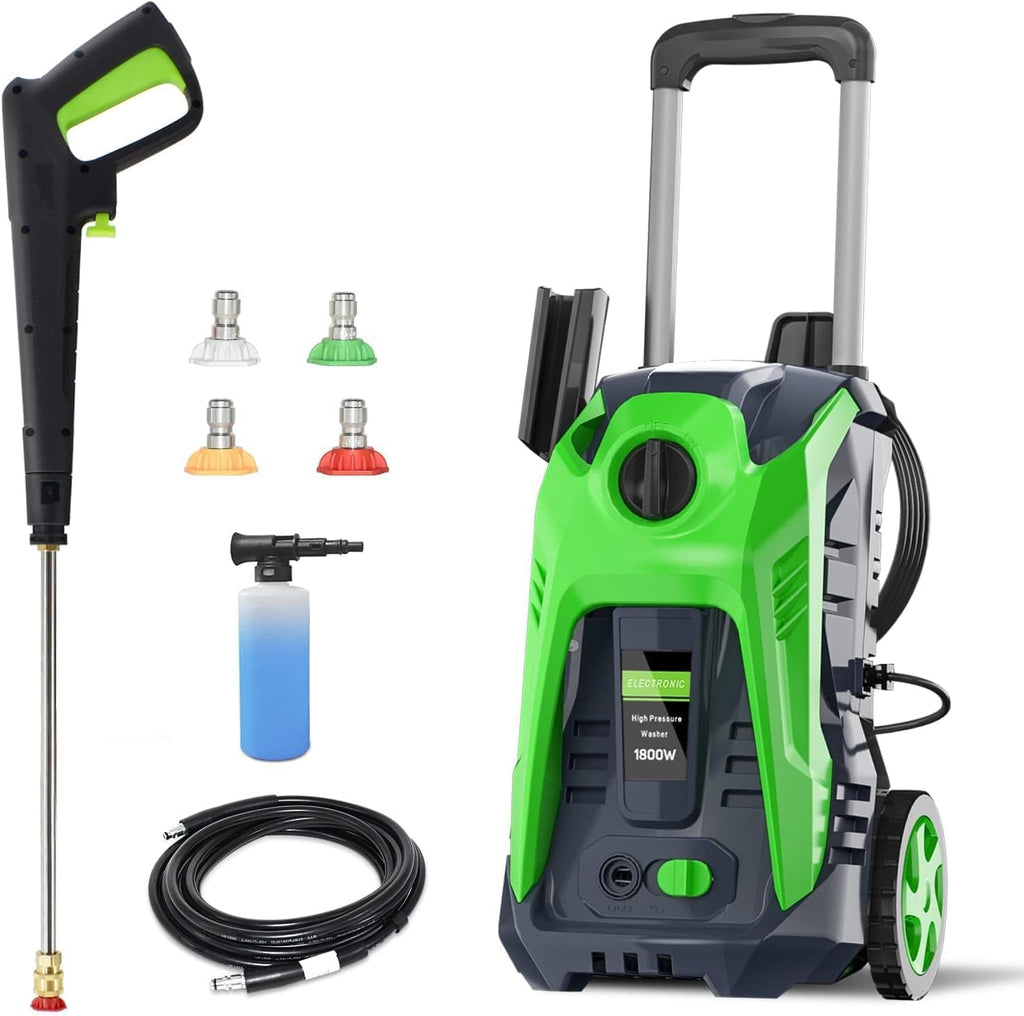 Electric Pressure Washer 4800PSI-Max 2.9GPM Pressure Washer with 25 Foot Hose, 16.4 Foot Power Cord, Soap Tank Car Wash Machine Yellow Ideal Cleaning for Patio.
