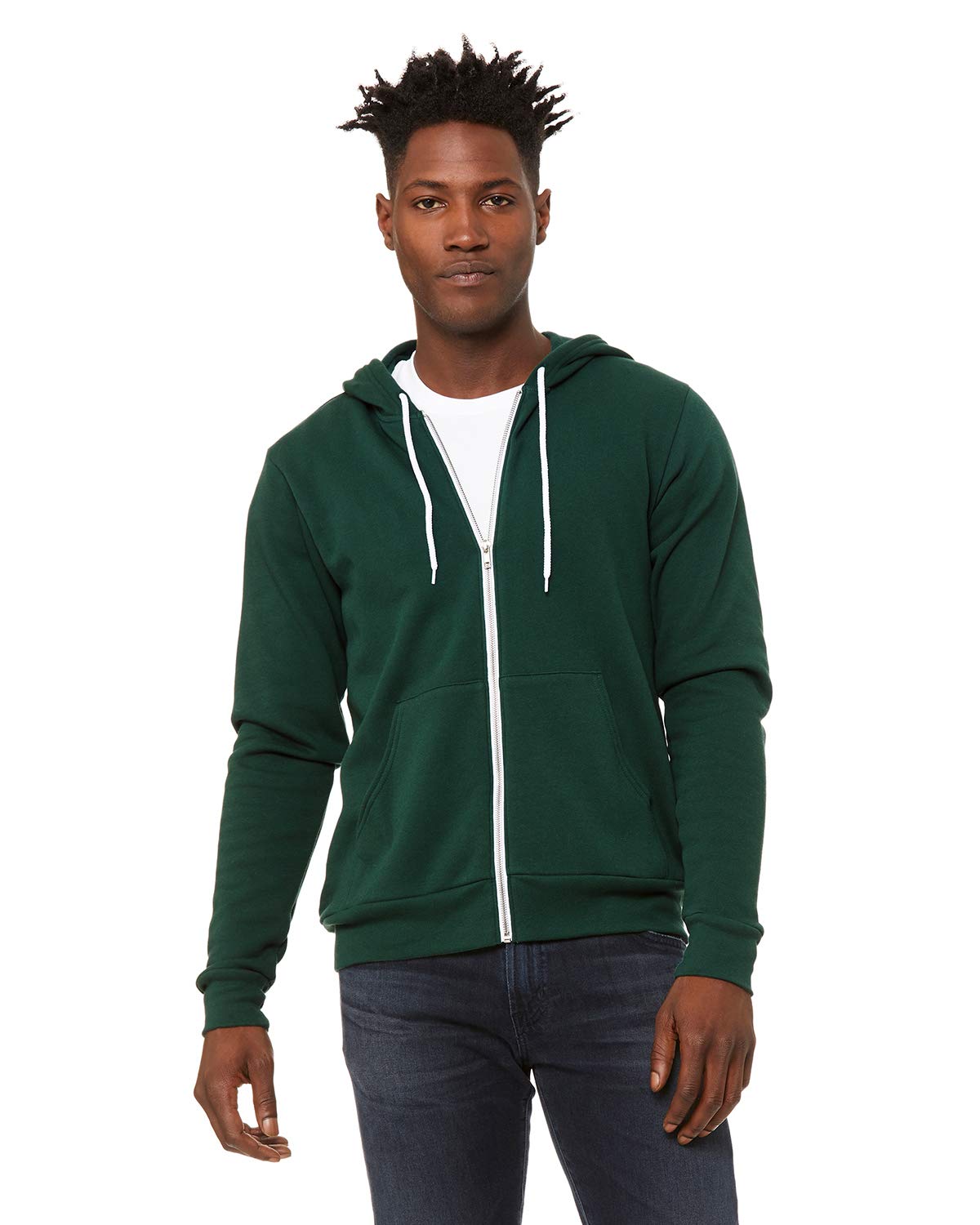 Bella & Canvas Men's 3739 Unisex Poly-Cotton Fleece Full-Zip Hoodie