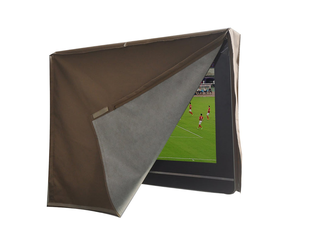 Outdoor 22”-24“-26" TV Set Cover,Scratch Resistant Liner Protect LED Screen Best-Compatible with Standard Mounts and Stands (Beige)