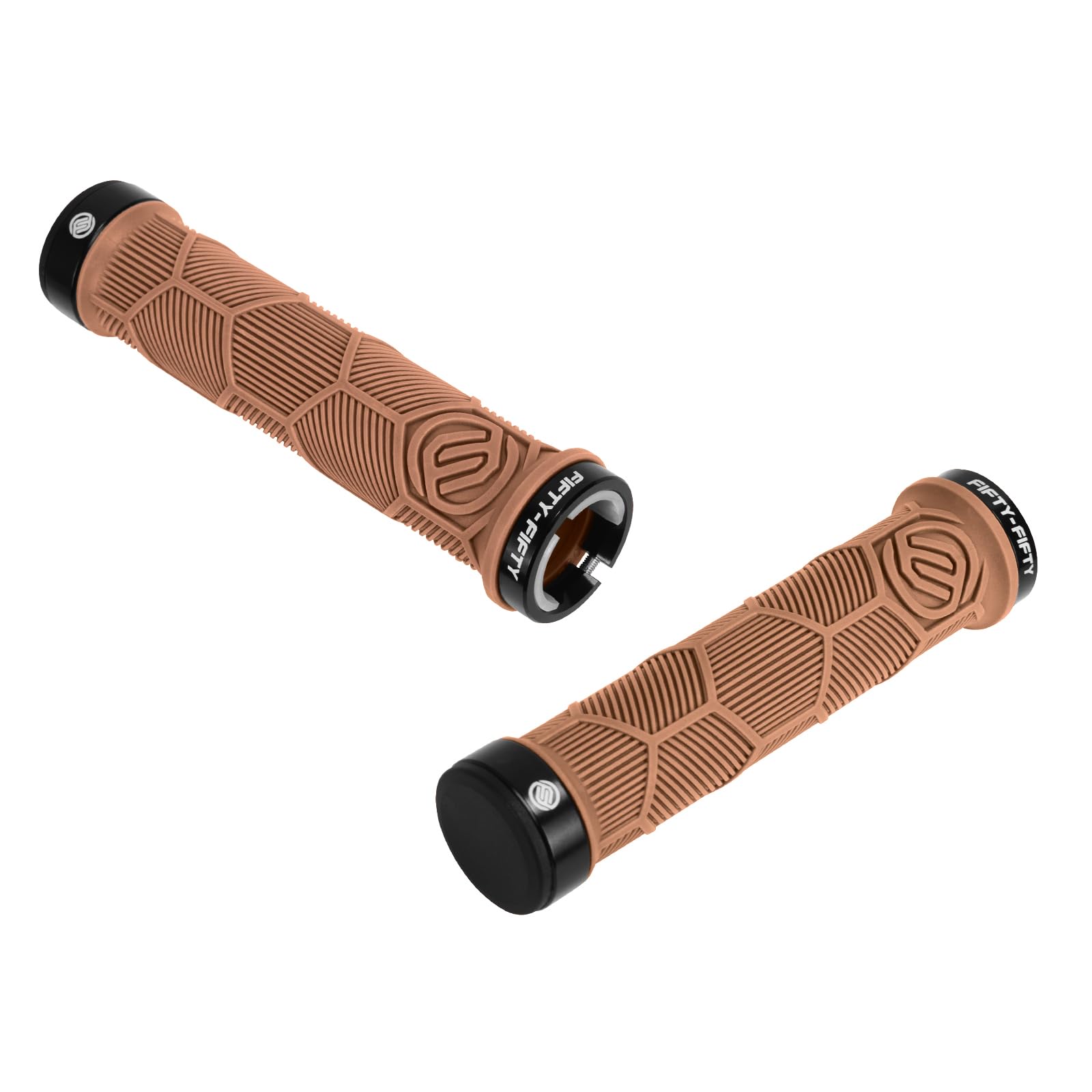 FIFTY-FIFTY Double Lock-On Mountain Bike Grips, Bicycle Handlebar Locking Grips, Non-Slip MTB Handle