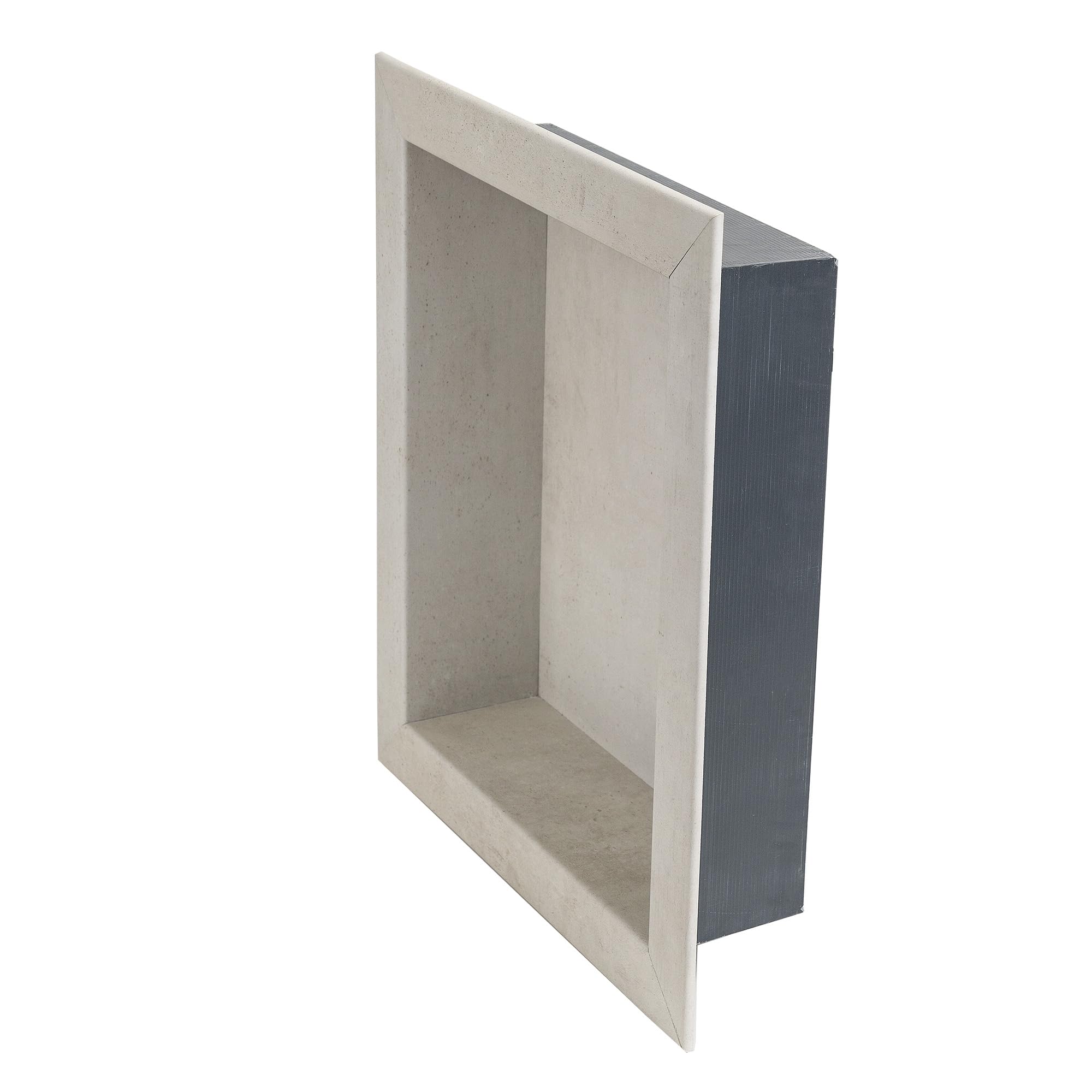 Palisade 17.5 in x 15.5 in Vinyl Shower Niche Ashen Slate | Waterproof Shower Insert
