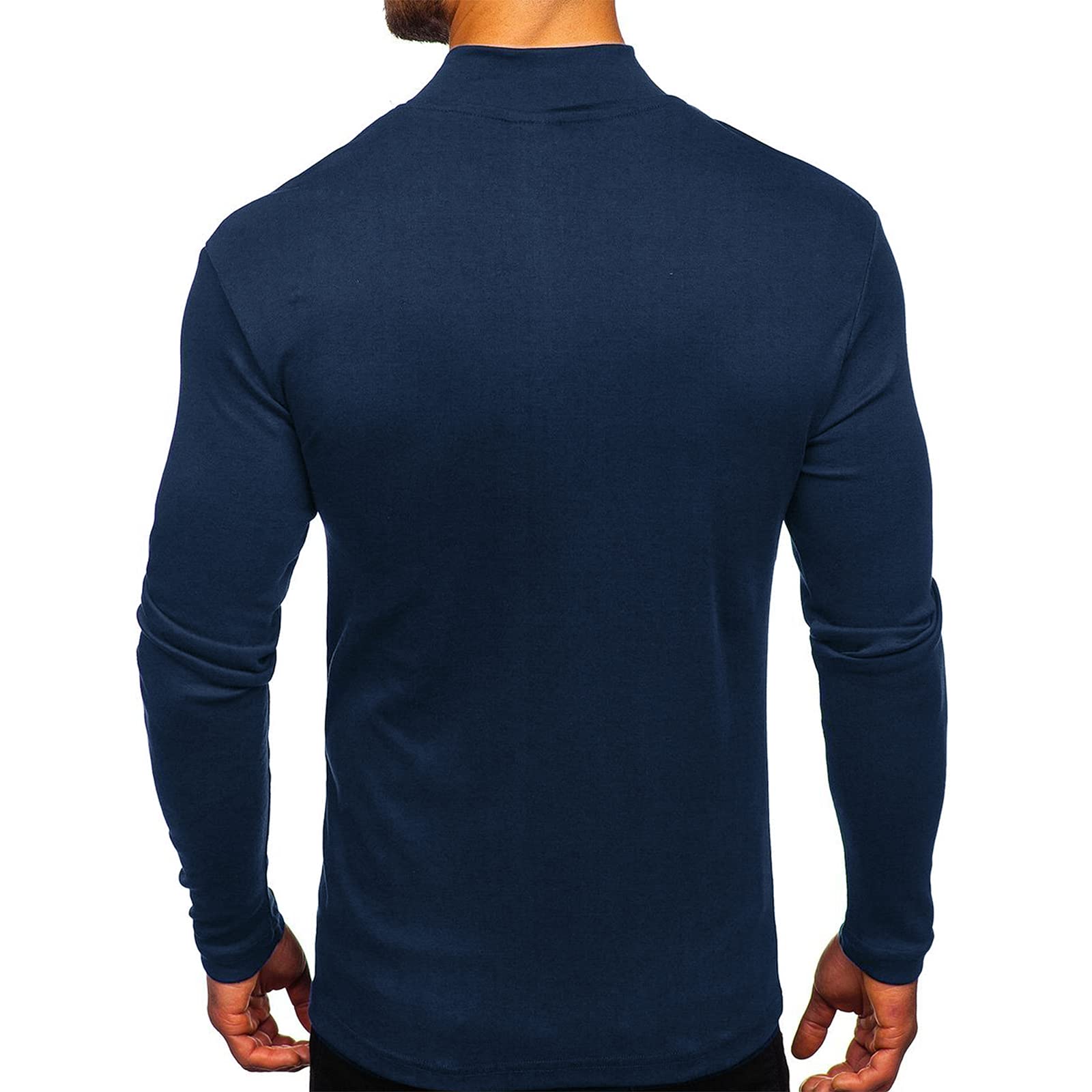 Rela Bota Mens Half Turtleneck Long Sleeve Pullover Basic Designed Undershirt Stretch Slim Fit Sweaters