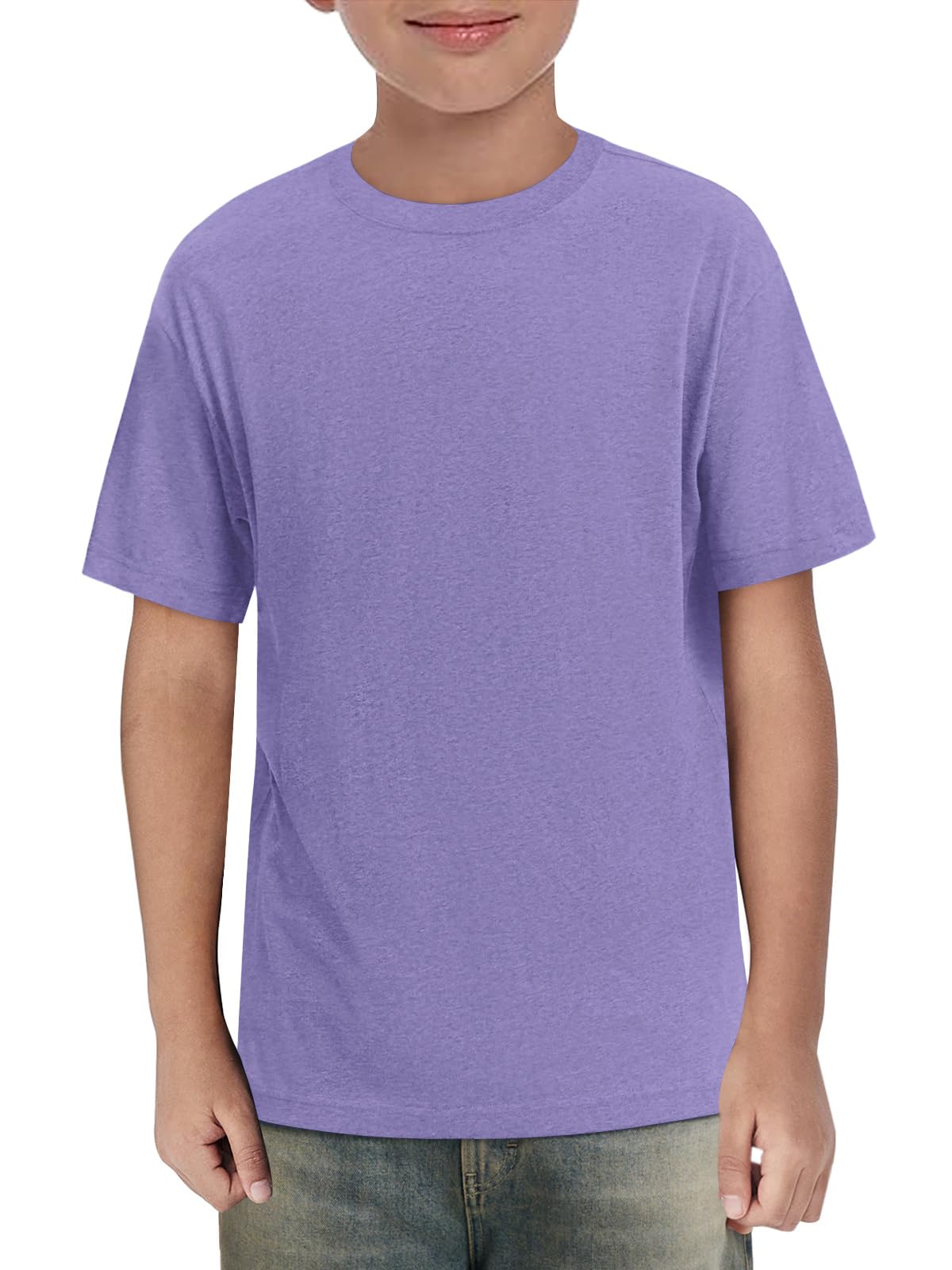 Haloumoning Boys Short Sleeve Shirts Kids Summer Crewneck T-Shirts Casual Tops Tees 5-14 Years