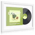 DUENPY Vinyl Record Display Frame 16x22 Inches Display Record Album and 12.5x12.5 Album Cover Art（Black Bottom Mat） Wall Mount