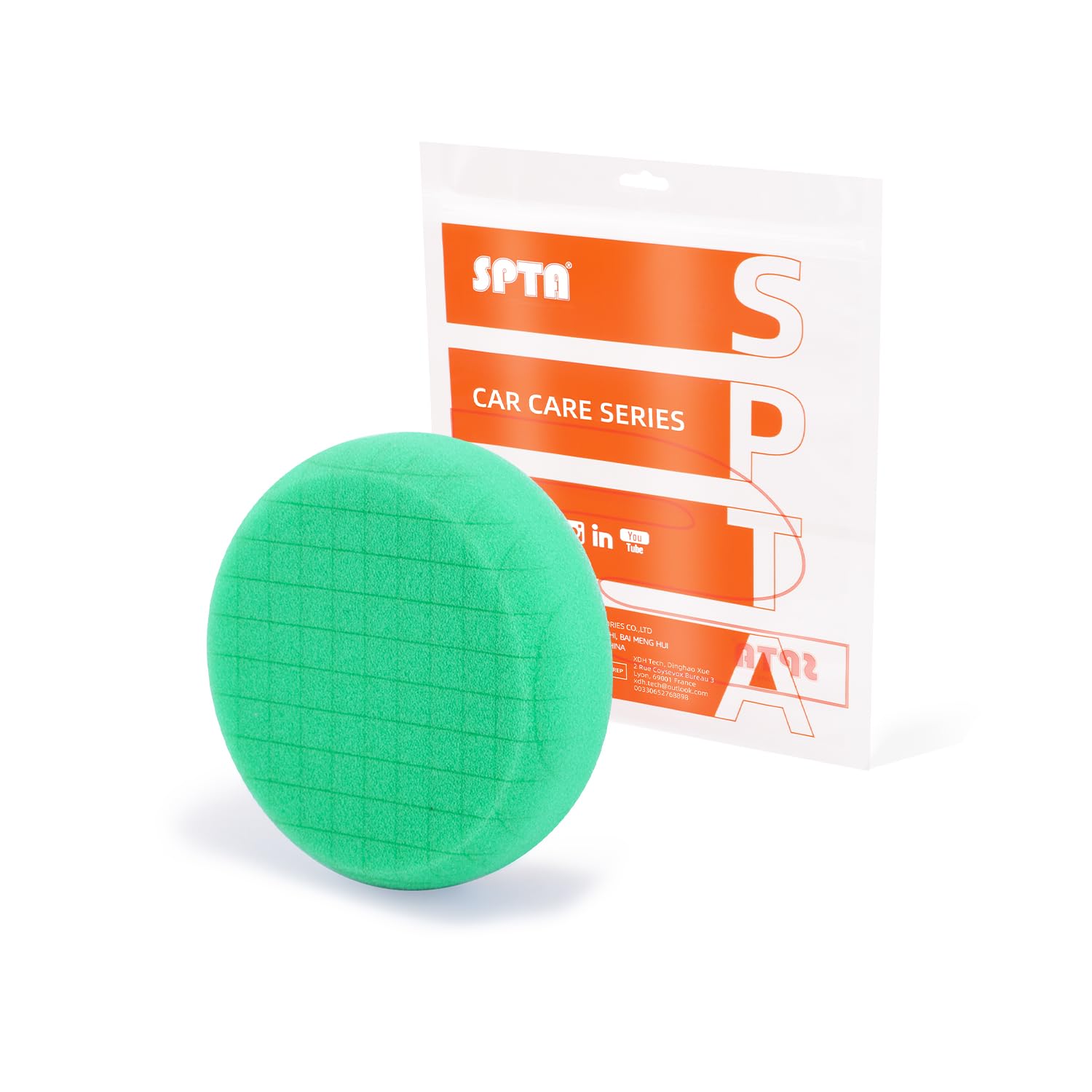 Blue T60 Moderate-Cut Foam Polishing Pads, SPTA 1Pc 3.5 Inch Face for 3 Inch 80mm Backing Plate Compound Buffing Sponge Pads for Car Buffer Polisher Compounding, Polishing and Waxing -FPTSS3G