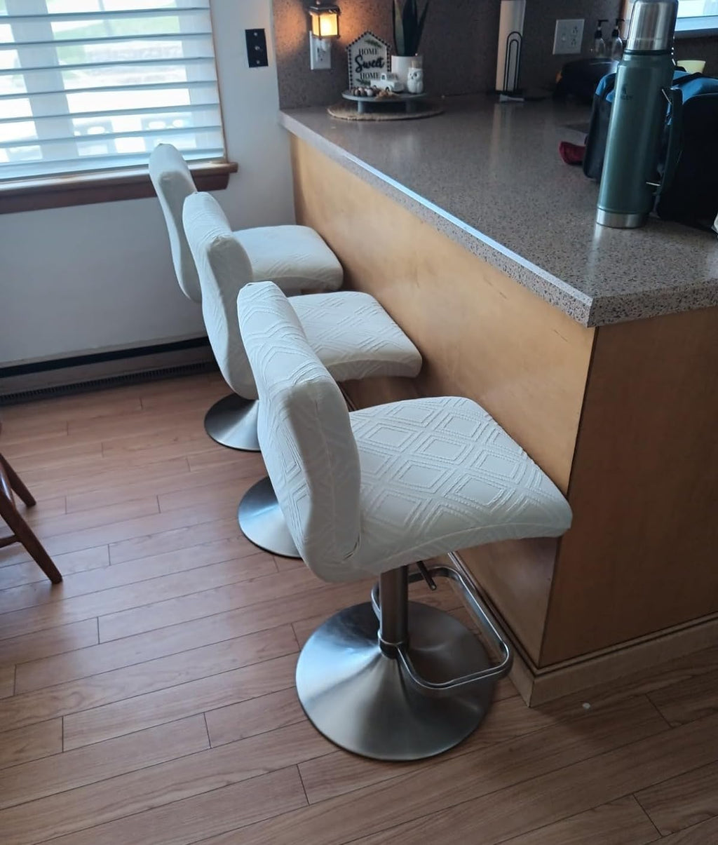 SearchI Bar Stool Covers Set of 2, Stretch Washable Barstool Seat Covers, Counter Height Chair Covers for Kitchen Dining Room Cafe (Ball Flower)