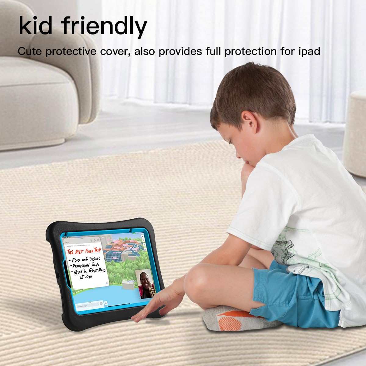 Kids Case for iPad mini 7 (A17 Pro) 2024 /iPad Mini6 2021, Light Weight Heavy Duty/Shockproof/Drop Proof with Handle/Kickstand, Child Friendly Cover for iPad mini 7th/6th Gen 8.3inch (red)