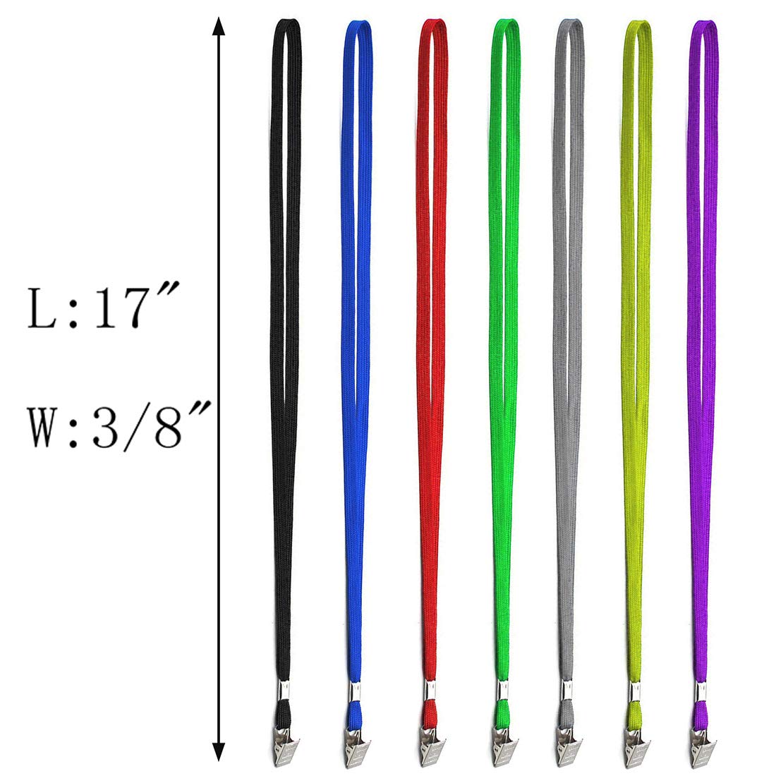 Bird Fiy Black Lanyards 100 Pack Bulk Badge Lanyards with Clip Neck Flat Lanyard with Badge Lanyard Bulldog Clip