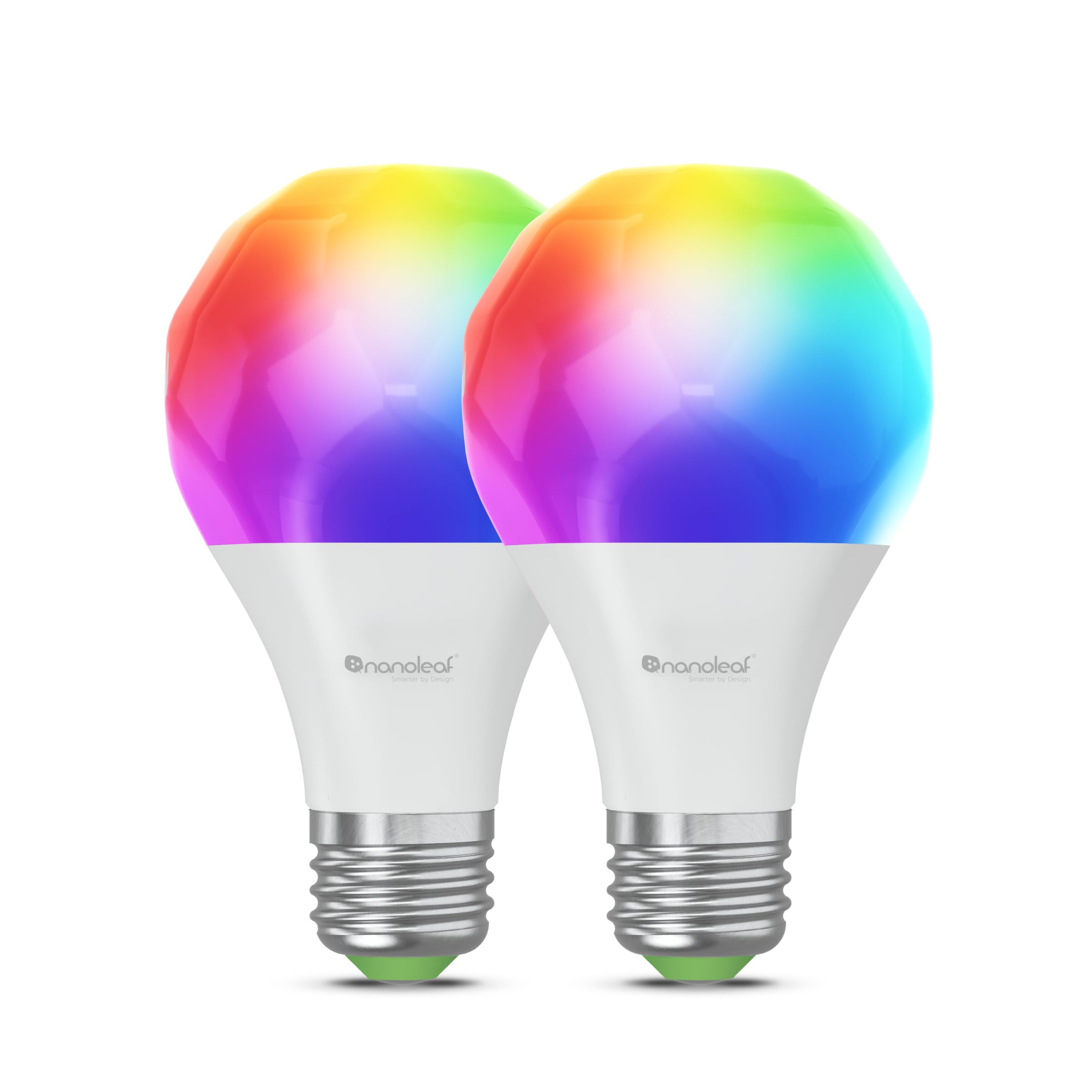 Nanoleaf Essentials Smart Light Bulbs, Matter Smart LED Bulbs Work with Alexa & Google Home, 1000lm 16M+ RGBTW Color Changing Light Bulb, Music Sync A19 E26 2.4GHz WiFi Bluetooth Light Bulb 60W, 2PK
