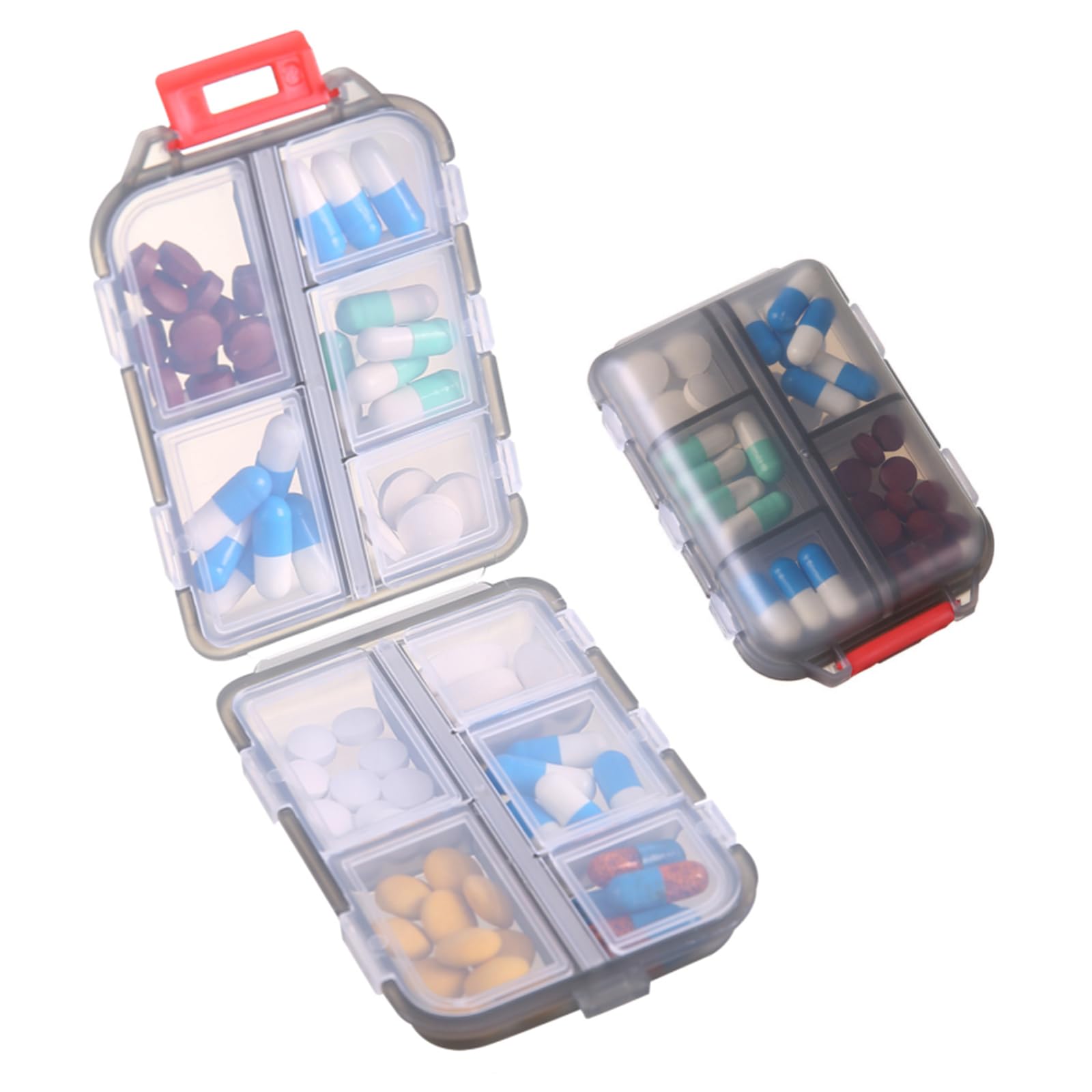 1Pack Travel Pill Organizer - 10 Compartments Pill Case, Compact and Portable Pill Box, Perfect for On-The-Go Storage, Pill Holder for Purse Blue