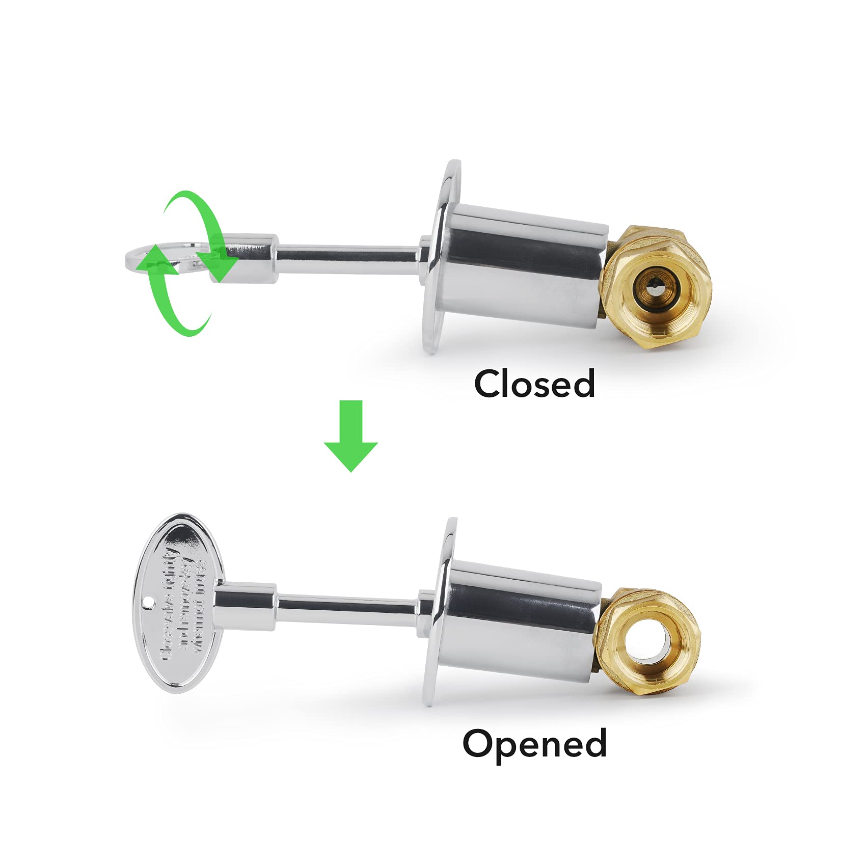 Stanbroil 3-Inch Gas Valve Key Fits 1/4" and 5/16" Turn Ball Valve for Gas Fire Pits and Fireplaces, Polished Chrome