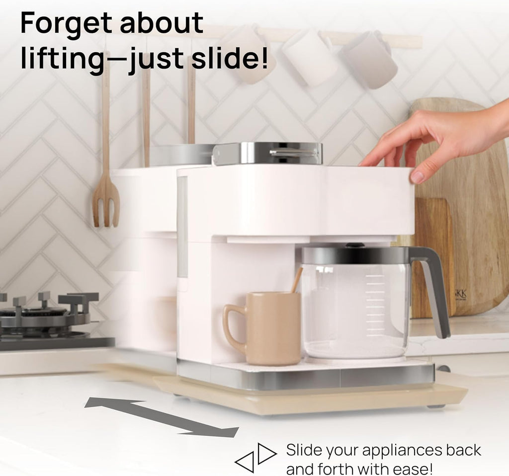 Ibyx Premium Bamboo Mixer Slider for KitchenAid 4.5-5 Qt Tilt-Head Stand Mixer - Food-Grade Appliance Slider Mat for Kitchen Countertop Storage Accessories (Black)