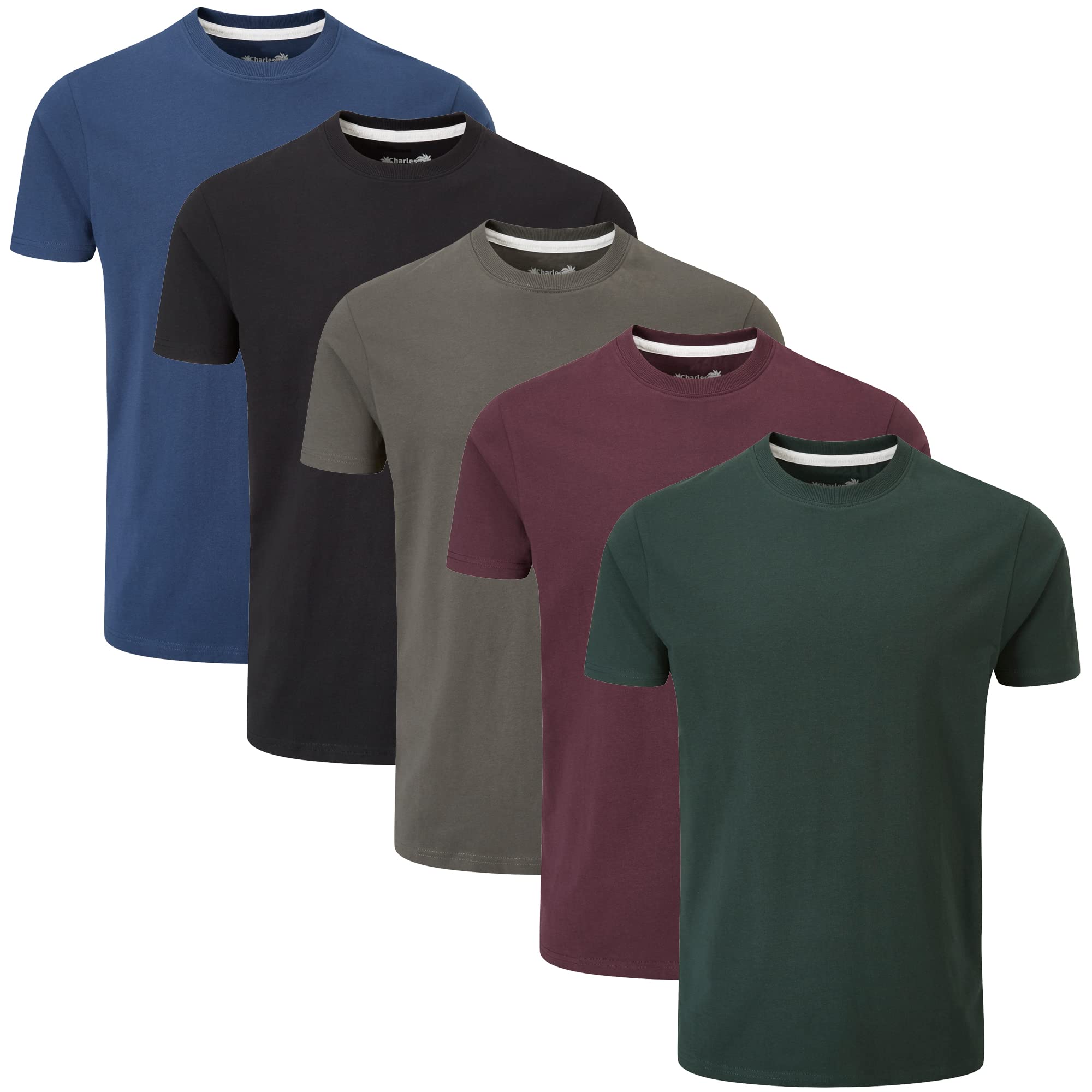 Charles Wilson Men's 5 Pack Crew Neck T-Shirt