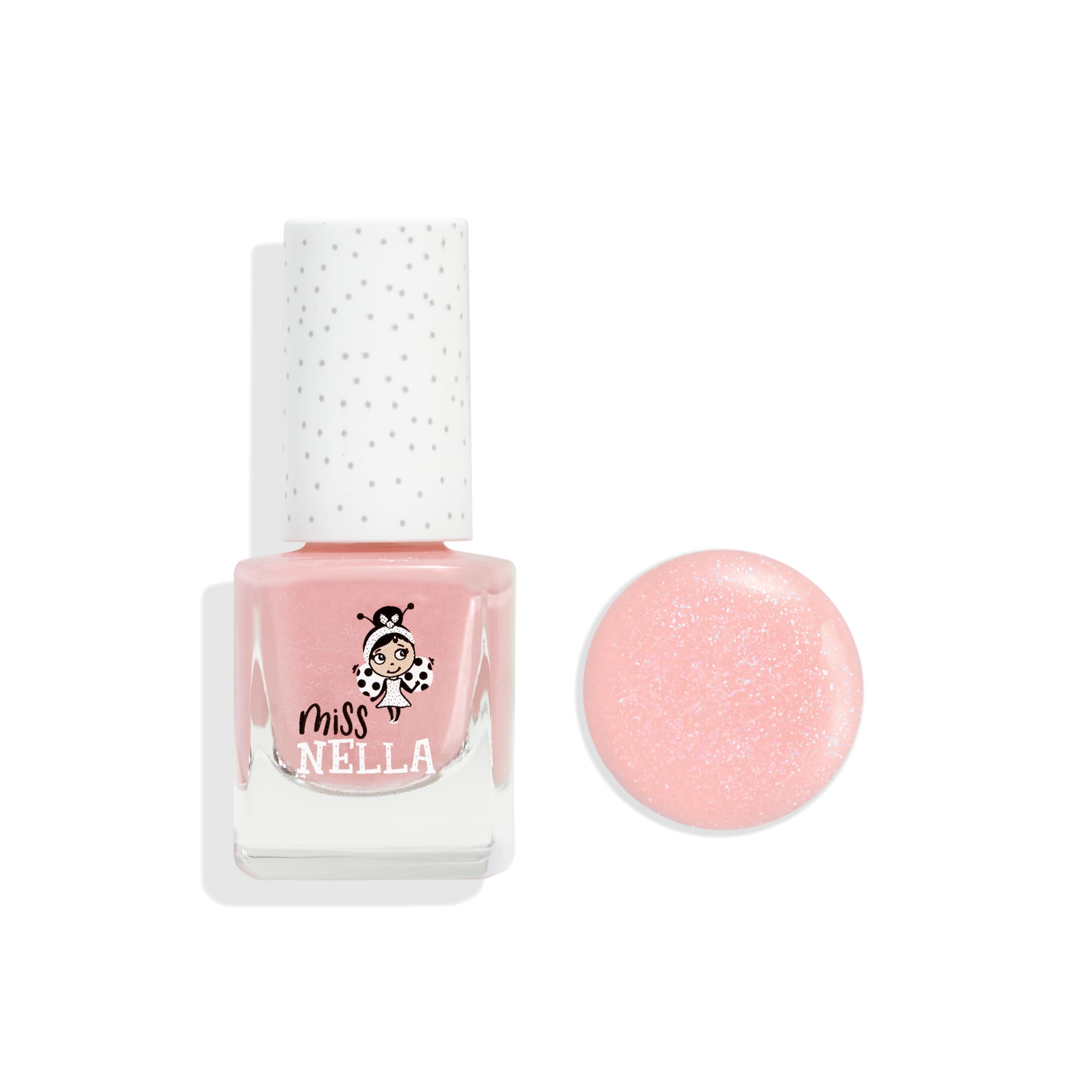 MISS NELLA ABRACADABRA – Safe Special sparkly pink Nail Polish for Kids, Non-Toxic & Odor Free Formula for Children and Toddlers, Natural Water Based for Easy Peel Off (Abracadabra)