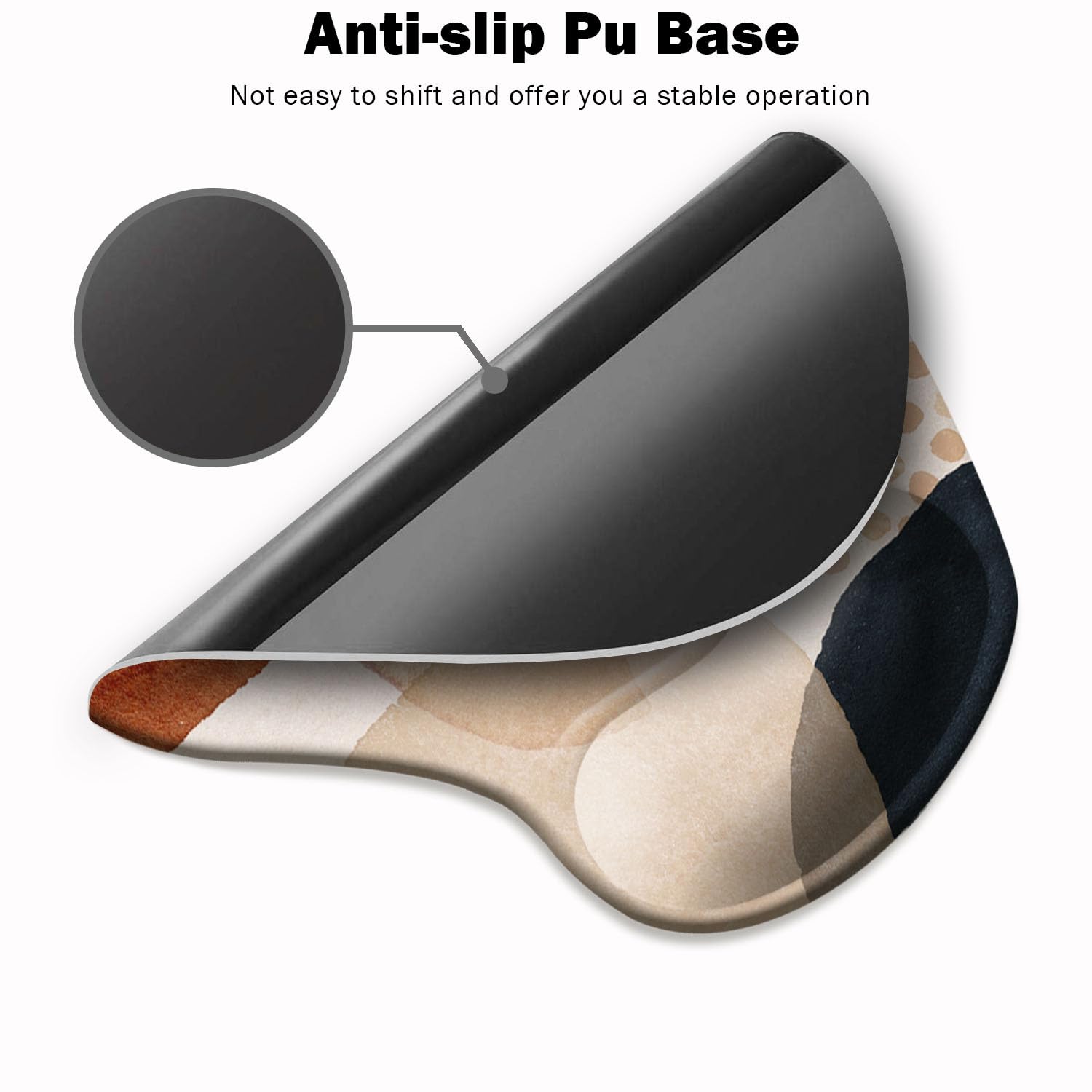 DOOKE Ergonomic Mouse Pad with Wrist Support and Coaster,Mouse Pads with Non-Slip PU Base for Home Office Working Studying Easy Typing & Pain Relief Aesthetic Art