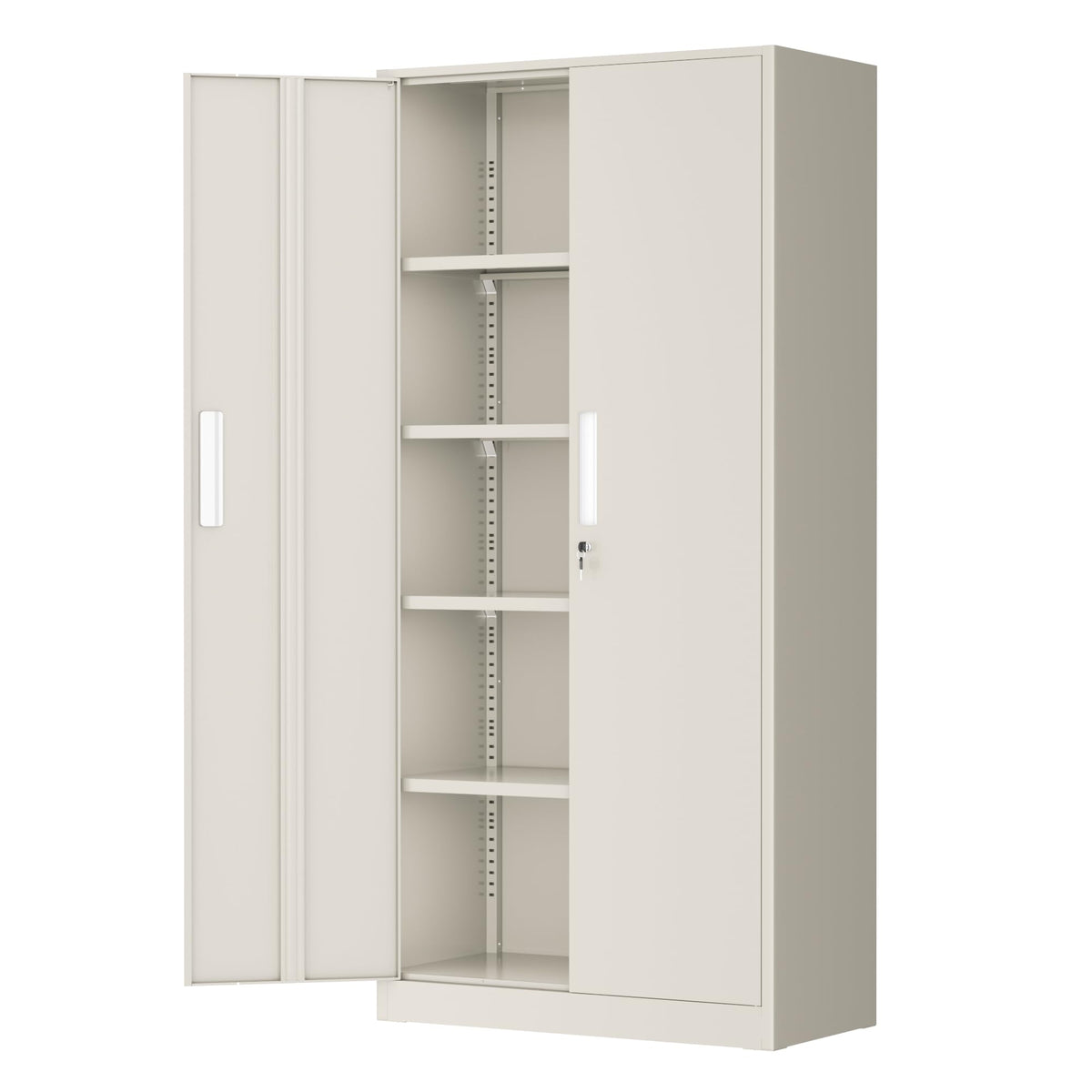 Greenvelly Metal Storage Cabinet, 36" Locking Storage Cabinet with Doors and Shelves, Lockable Storage Cabinets for Home Office, Utility Locker Cabinet, Steel Garage Cabinet with 2 Keys, Black