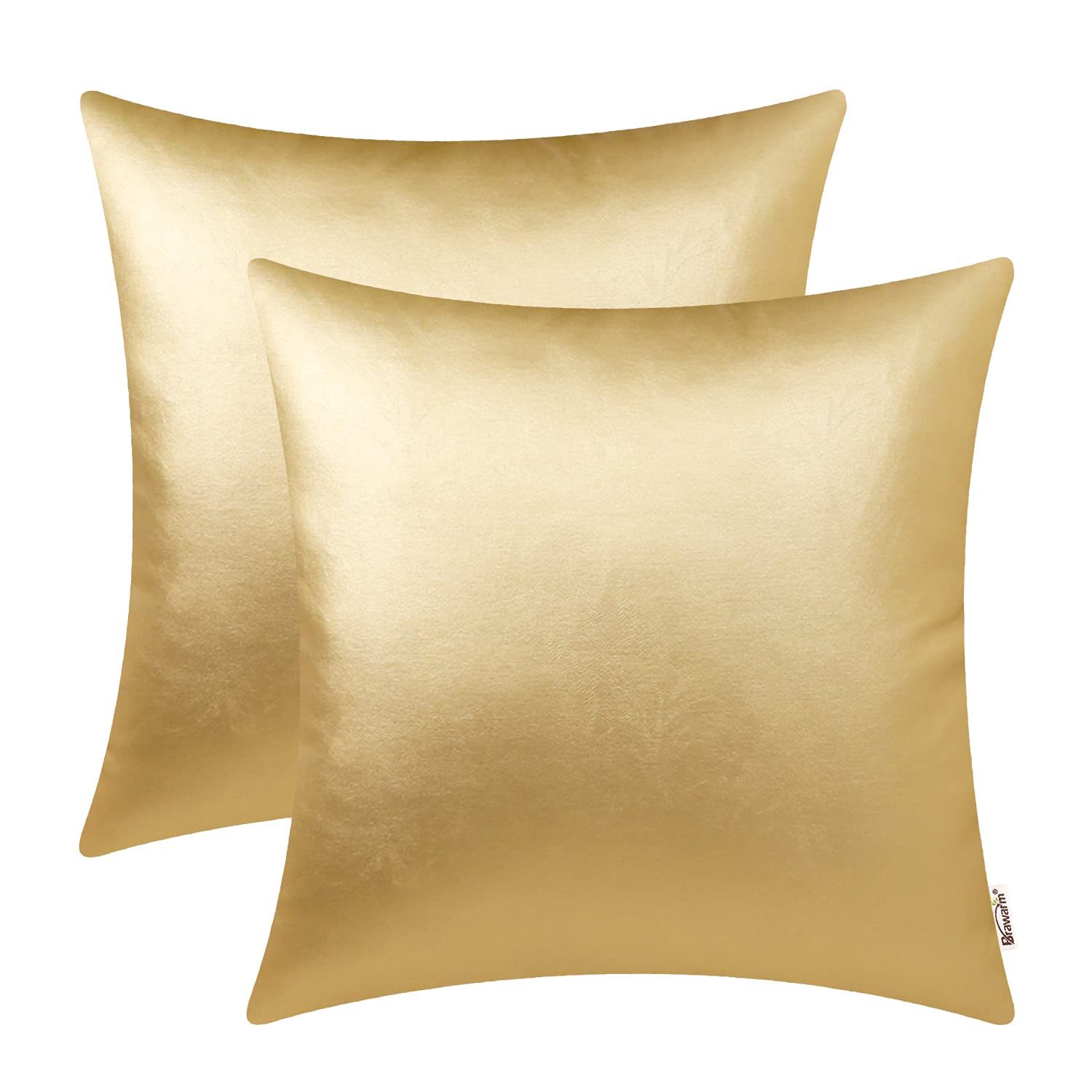 BRAWARM Faux Leather Throw Pillow Covers 16 X 16 Inches - Black Leather Pilow Covers Pack of 2, Solid Dyed Leather Pillowcases for Couch Bed Sofa Garden Home Decorative