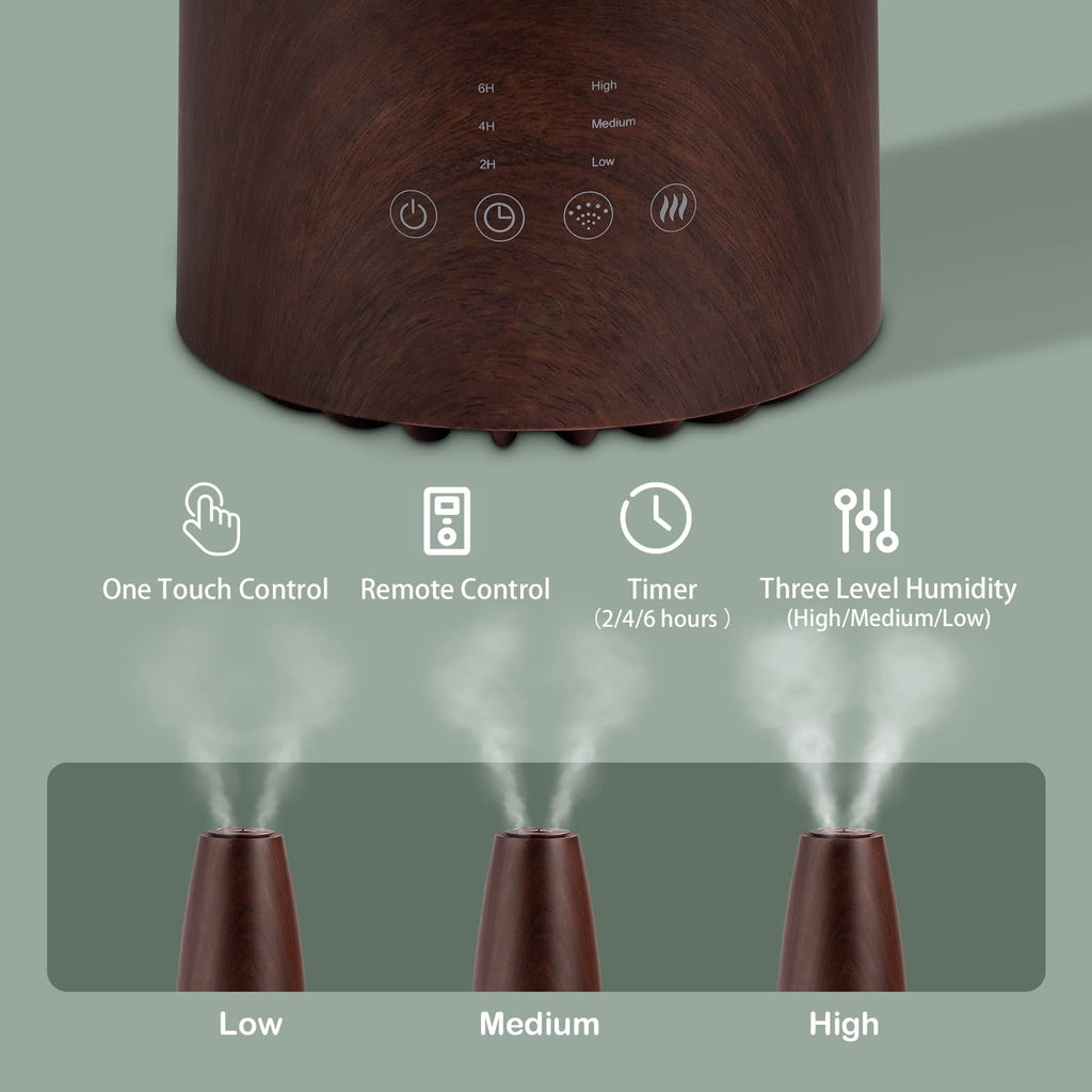 Warm and Cool Mist Humidifier for Home/Bedroom with Remote Control 2.3L Smart Air Humidifier for Desk/Office/Bedroom 25dB Whisper Quiet with Auto Shut off