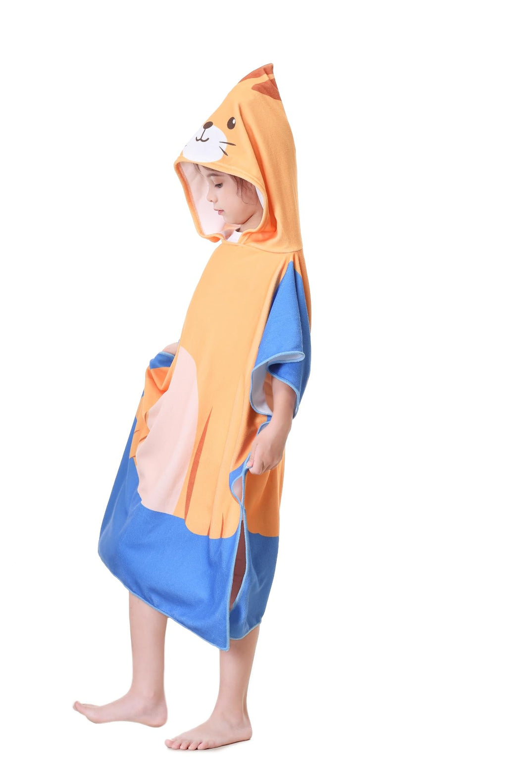 Soft Microfiber Swim Cover-ups for 3 to 10 Years Old Kids Hooded Bath Beach Poncho Towels (Alligator, Fits 3-10 Years)