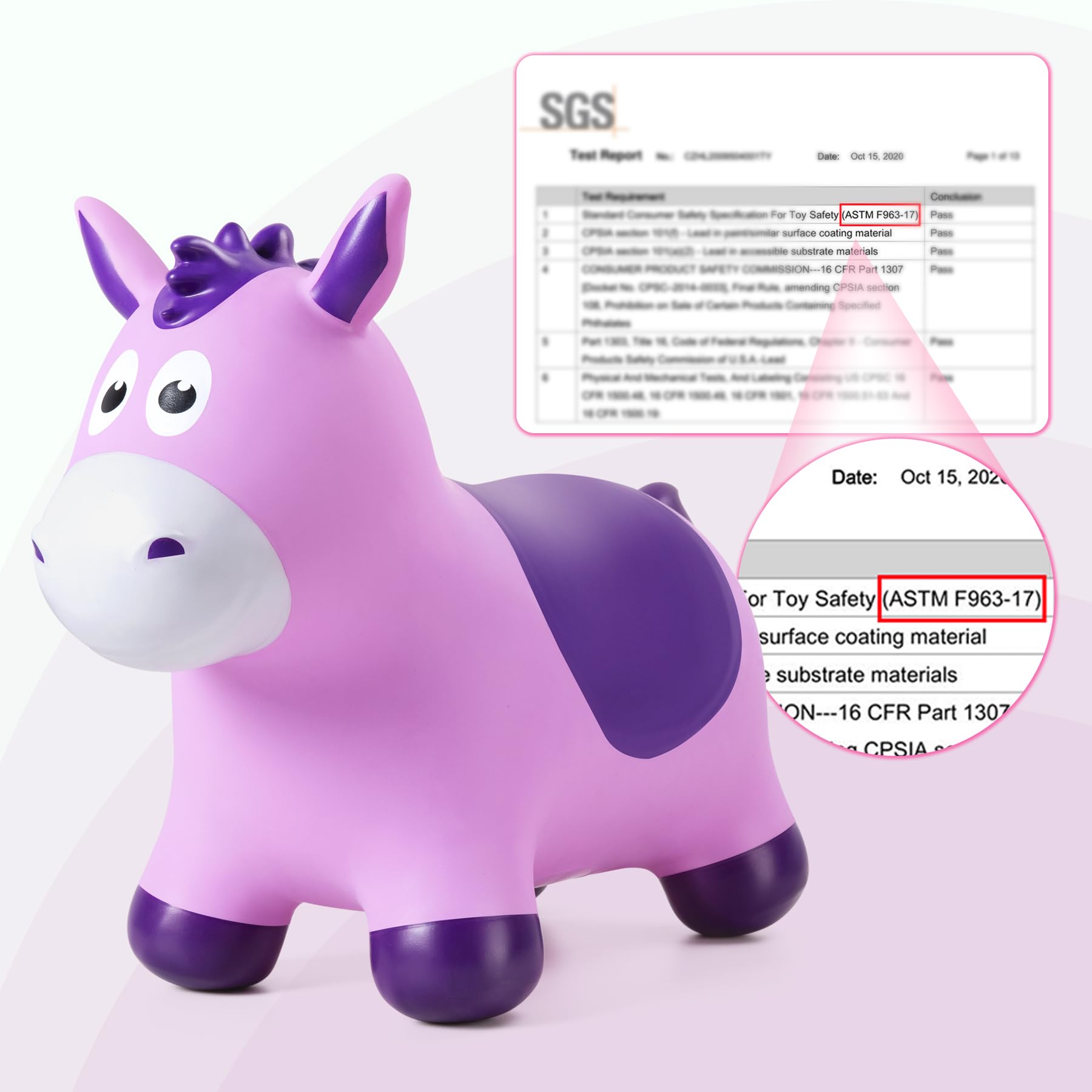 Kids Dinosaur Bouncy Animal Toys, Inflatable Triceratops Bouncer, Ride on Bounce Hopper, Indoor Outdoor Activity Birthday Gift for 18 Months 2 3 4 Years Old Boys