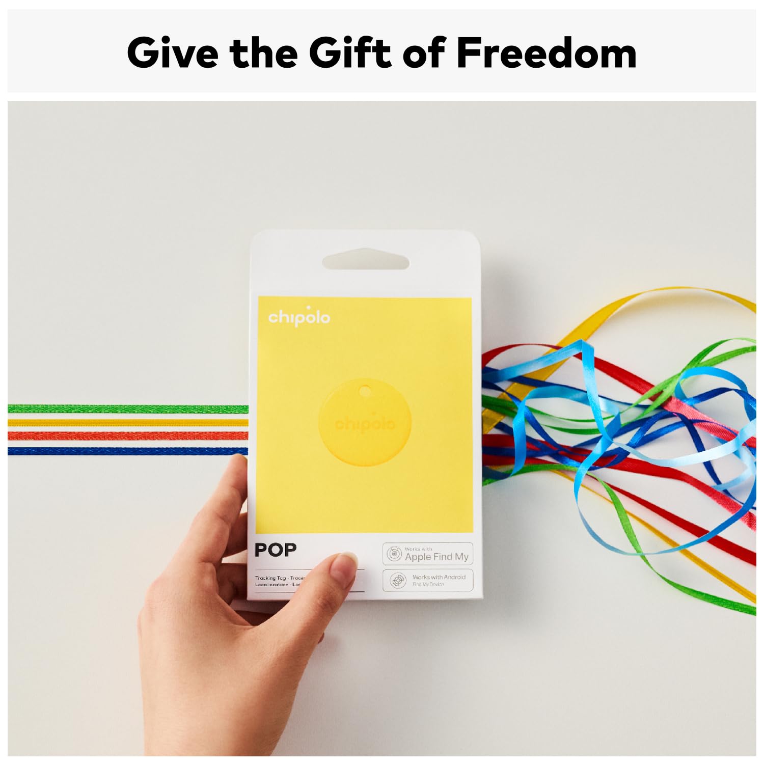 Chipolo POP Tracking Tag - Colorful, Compatible, Loud Bluetooth Tracker with Call Your Phone & Out of Range Alerts, Works with Apple Find My or Find Hub on Android - 4 Pack (Standard Mix)