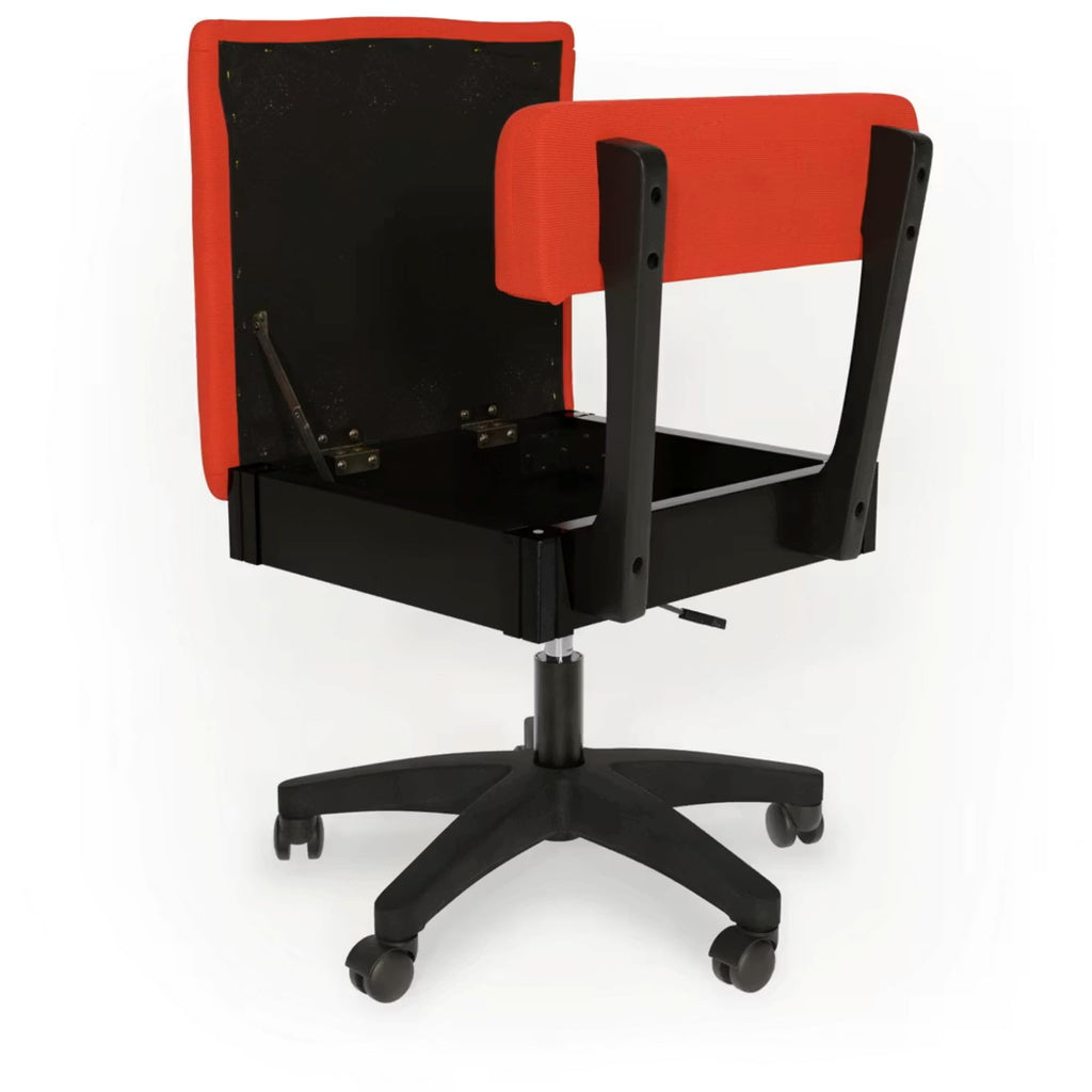 Arrow Sewing H8123 Adjustable Height Hydraulic Sewing and Craft Chair with Under Seat Storage and Solid Fabric, Lady Gray Fabric