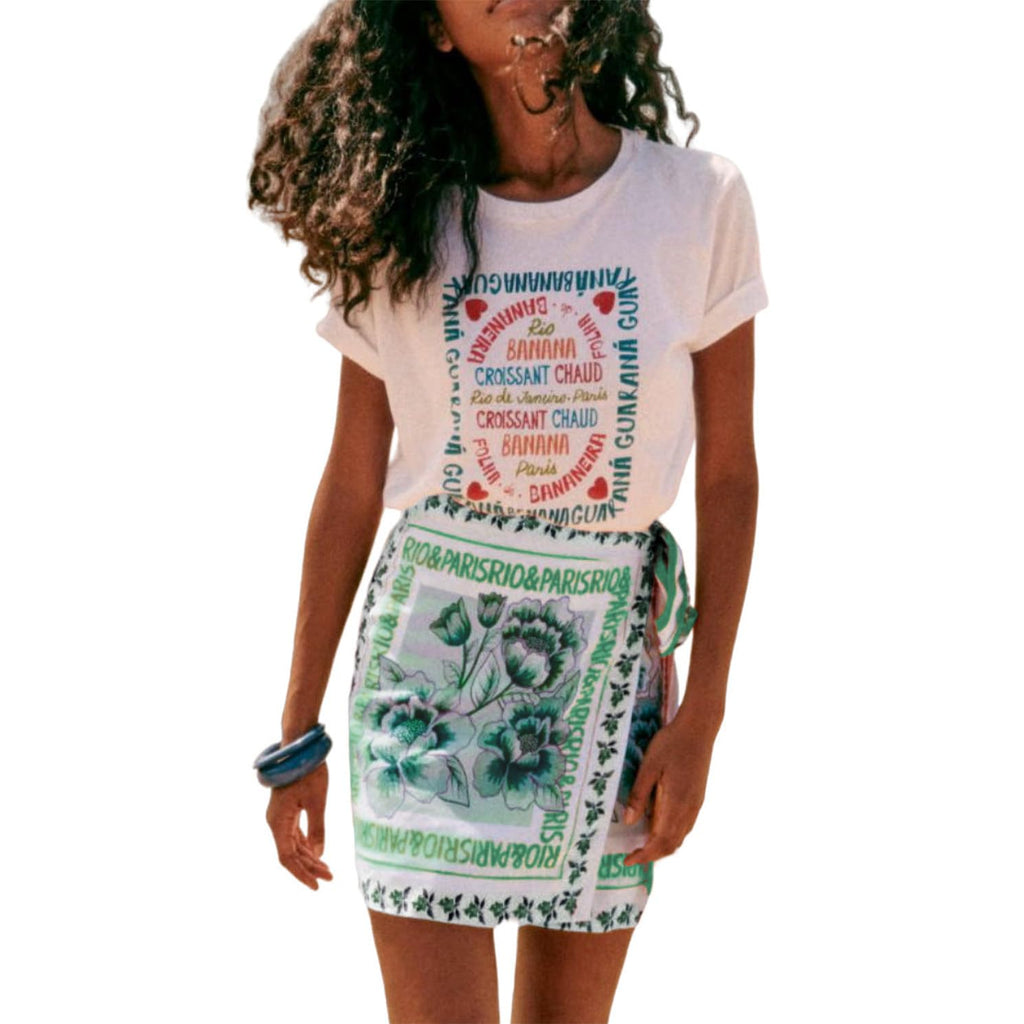 Womens Summer Floral Wrap Short Skirt Tie Side High Waist A Line Beach Vacation Boho Mini Skirt
