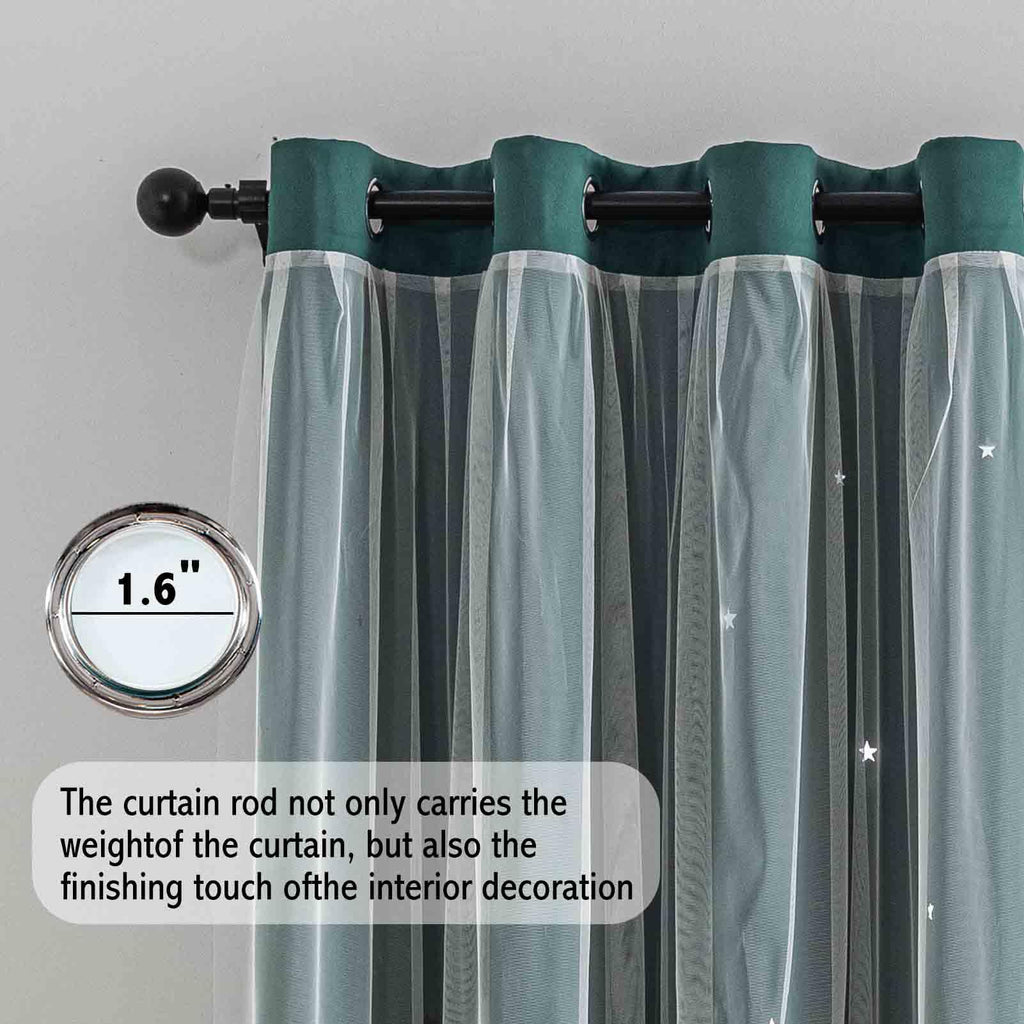 Anytime Star Cut-Out Blackout Curtains for Bedroom 2 Panels,2-Layers Mix Design of Fabric & Tulle,Pretty Pure Color Window Curtain for Kids Room(W35 x L45,LPink)