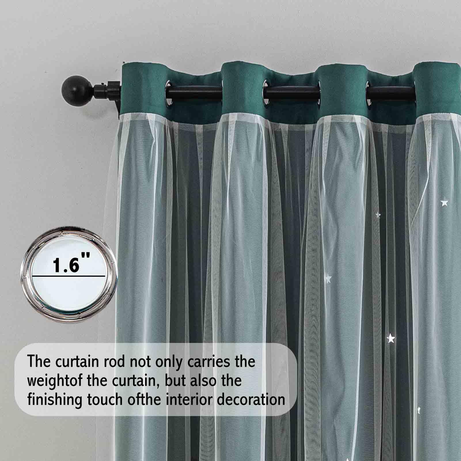 Anytime Star Cut-Out Blackout Curtains for Bedroom 2 Panels,2-Layers Mix Design of Fabric & Tulle,Pretty Pure Color Window Curtain for Kids Room(W35 x L45,LPink)