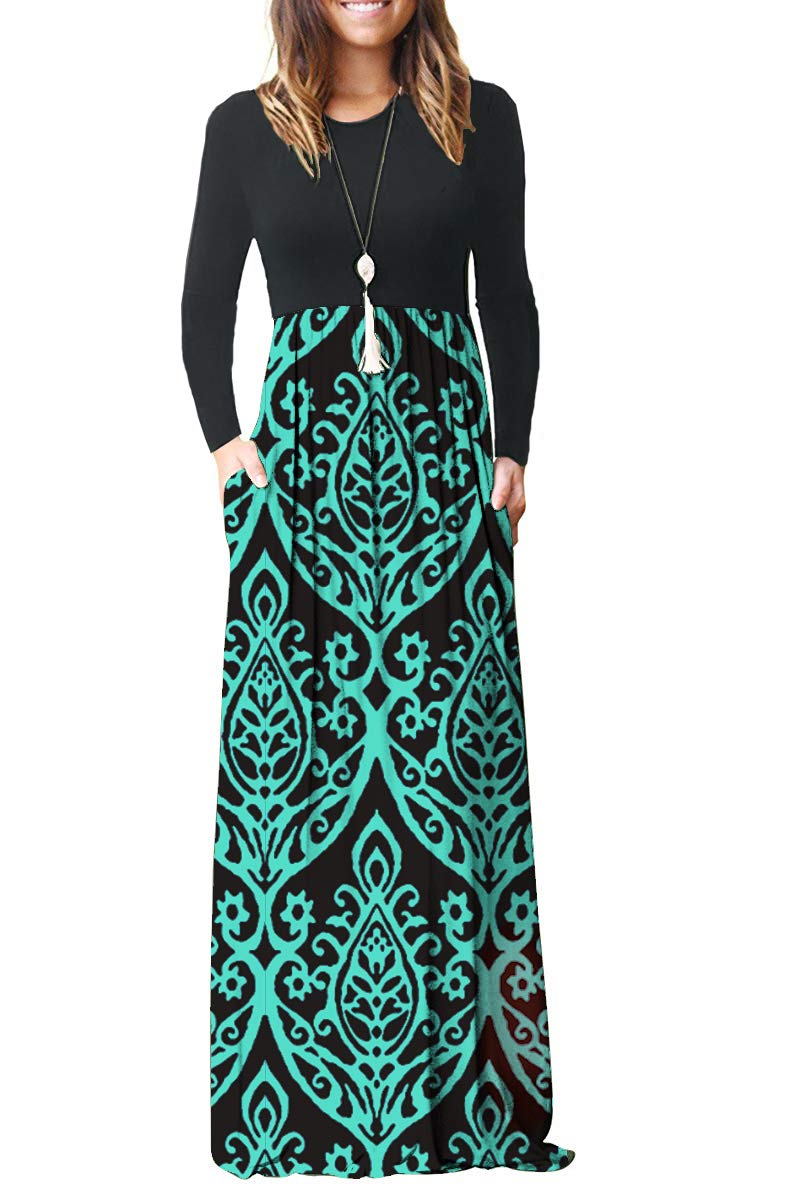 AUSELILY Women's Classic Long Sleeve Dress Loose Plain Long Casual Maxi Dresses with Pockets 2026
