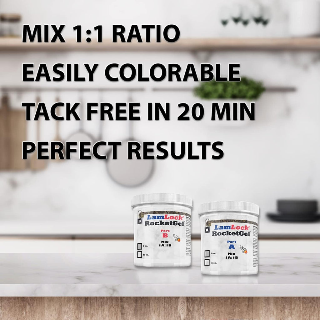 RocketGel 25 Minute Professional Epoxy Countertop Kit for Granite, Tile, and Quartz Countertop Repair Kit, Tile Crack Repair, Chips and Fills Epoxy Grout (4oz)