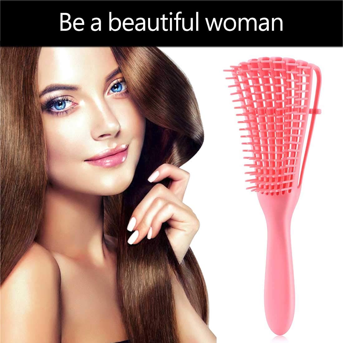 Detangling Brush for Afro America/African Hair Textured 3a to 4c Kinky Wavy/Curly/Coily/Wet/Dry/Oil/Thick/Long, Knots Detangler Scalp Massage Comb Hair Detangler for Women (1 pc, Purple)