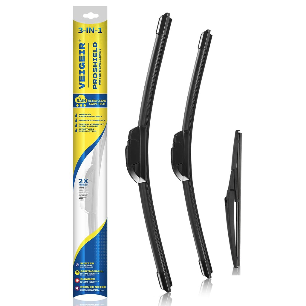 3 Pack Windshield Wiper Blades Compatible with Ford Escape 2008 2009 2010 2011 2012 Original Factory Quality Front Rear Wipers Blade Set for My Car - 20" 20" 12"