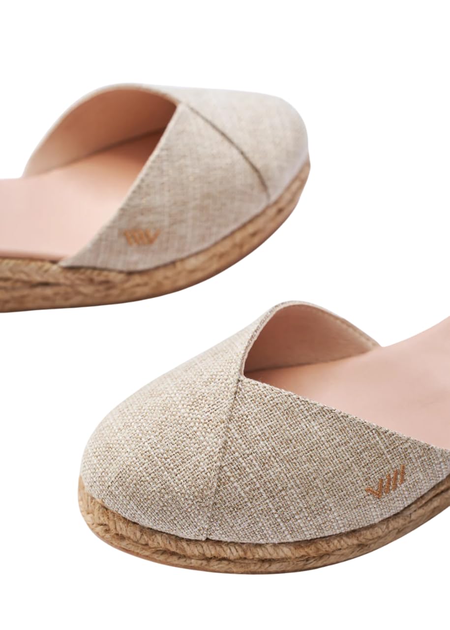 Viscata Pubol Espadrille Canvas Low Wedges with Ankle Strap Spain Handmade 2” Heel Women's Sandals with Breathable Organic Cotton Canvas and 100% Natural Jute for all Occasions: Casual, Work, Party
