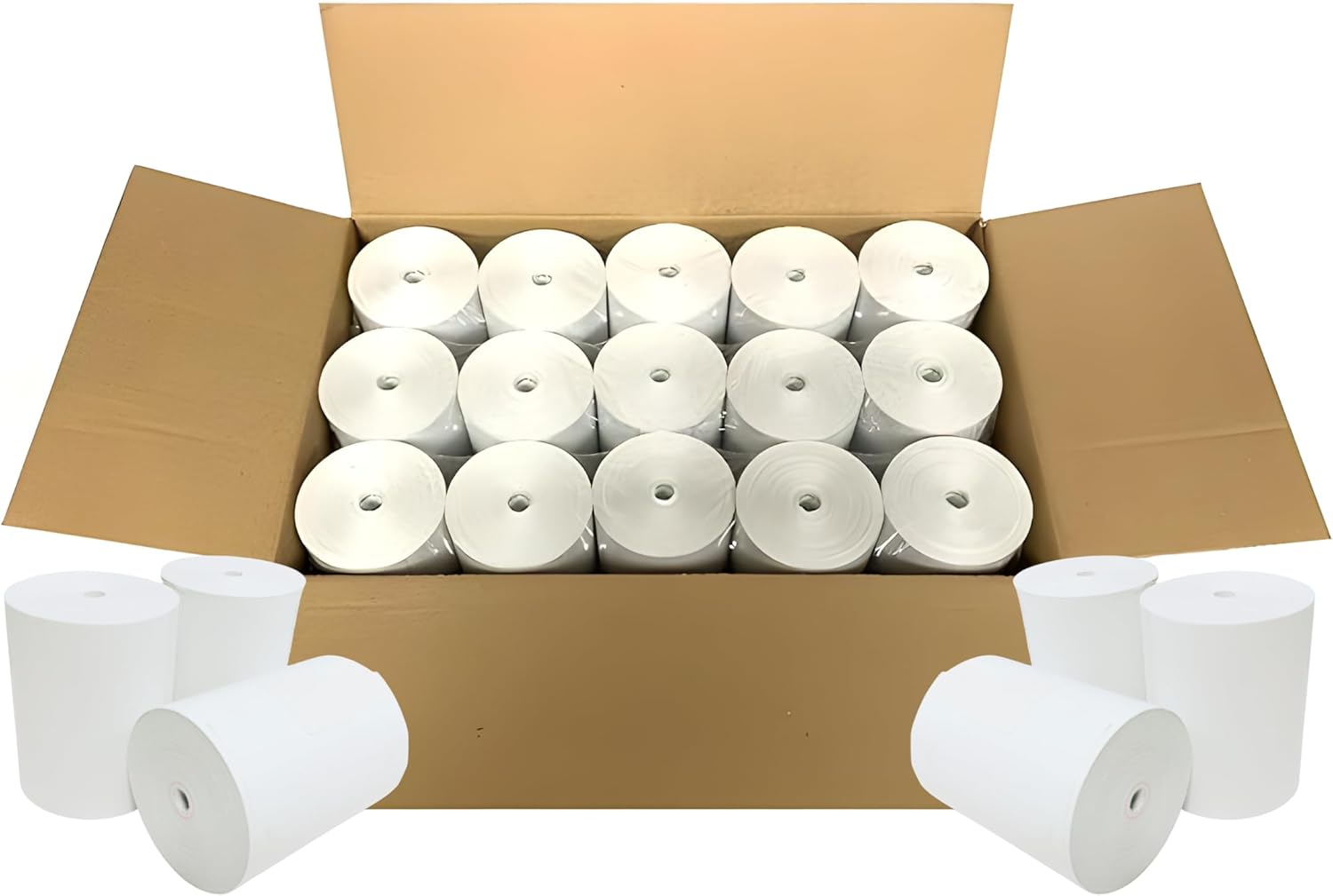 BAM POS 3 1/8" x 190' Thermal Receipt Paper Rolls For Most POS Systems and Receipt Printers, Compatible With Clover Station, Square Station, Toast Station, TM-T88, TSP Series (30 Rolls)