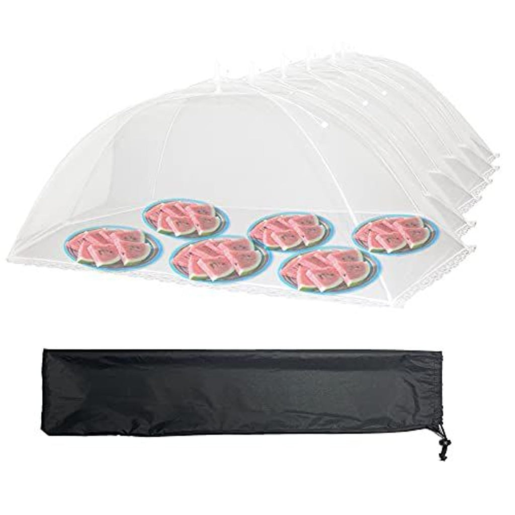 Simply Genius Mesh Food Covers - 12-Pack, 17in x 17in, White - Outdoor Kitchen & Picnic Accessories - Hosting Essentials for Glamping & Tailgating