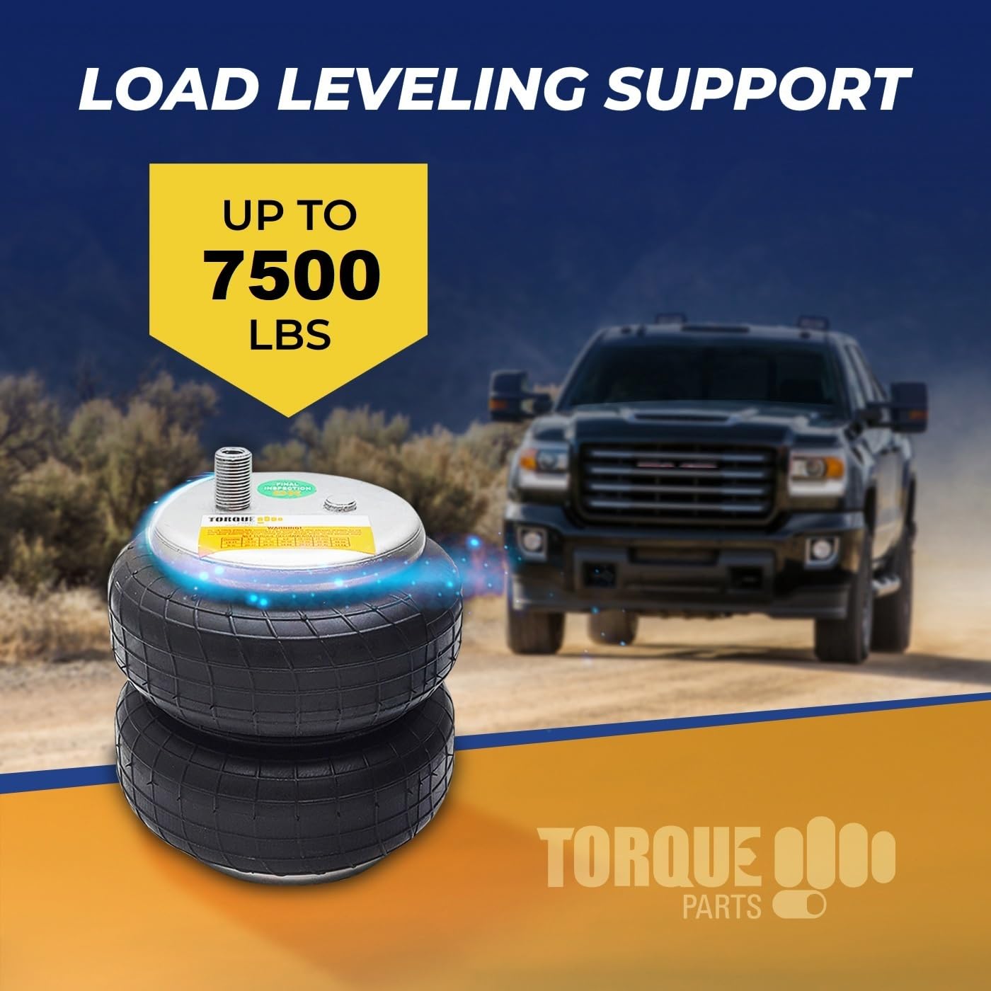 TORQUE Airbag Air Bag Suspension Kit compatible with 2007-2021 Toyota Tundra 2WD 4WD Rear Helper Bag Spring Towing 5000 lbs (Replaces Firestone Ride Rite 2445) (TR2445)